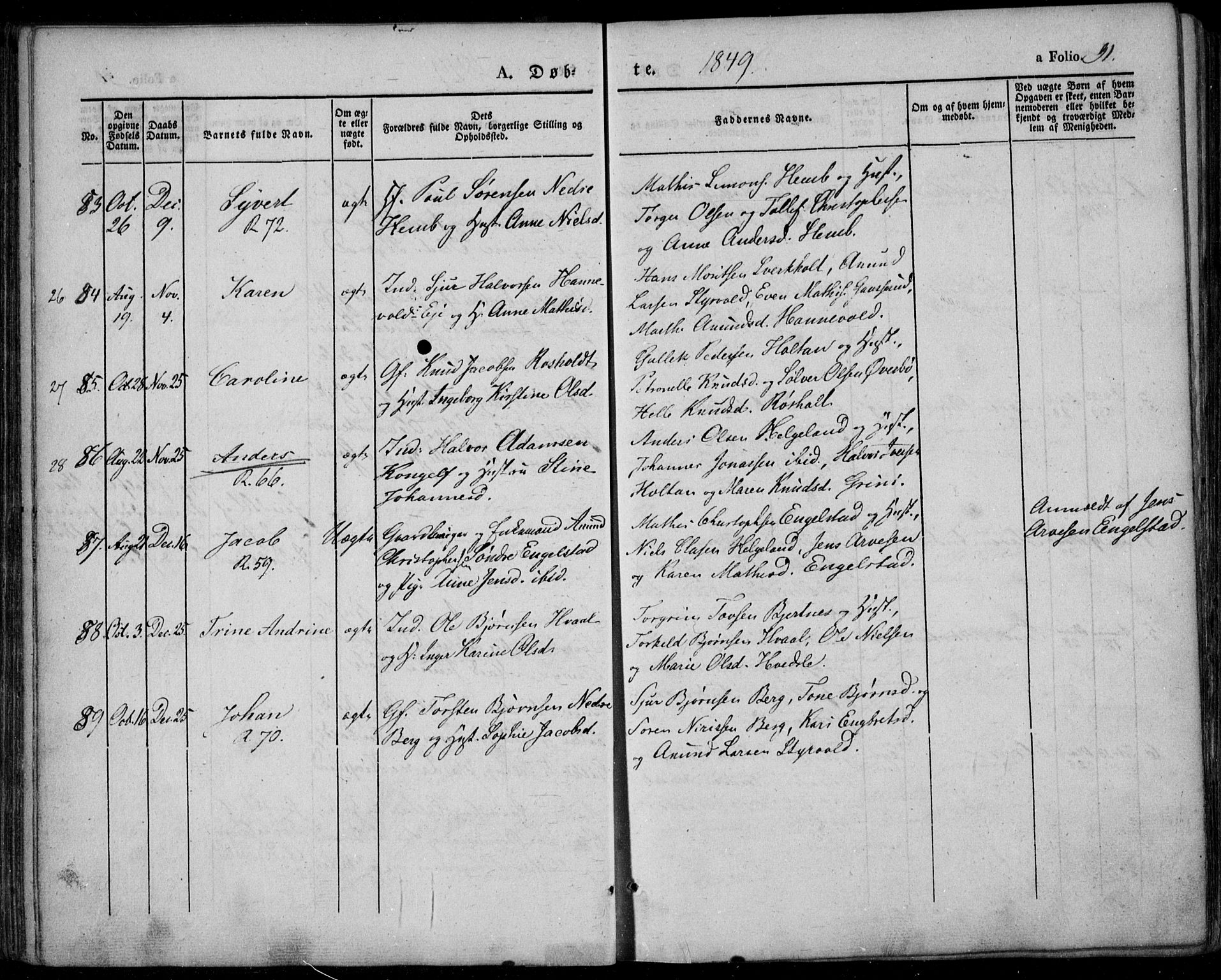 Lardal kirkebøker, AV/SAKO-A-350/F/Fa/L0006: Parish register (official) no. I 6, 1835-1860, p. 91