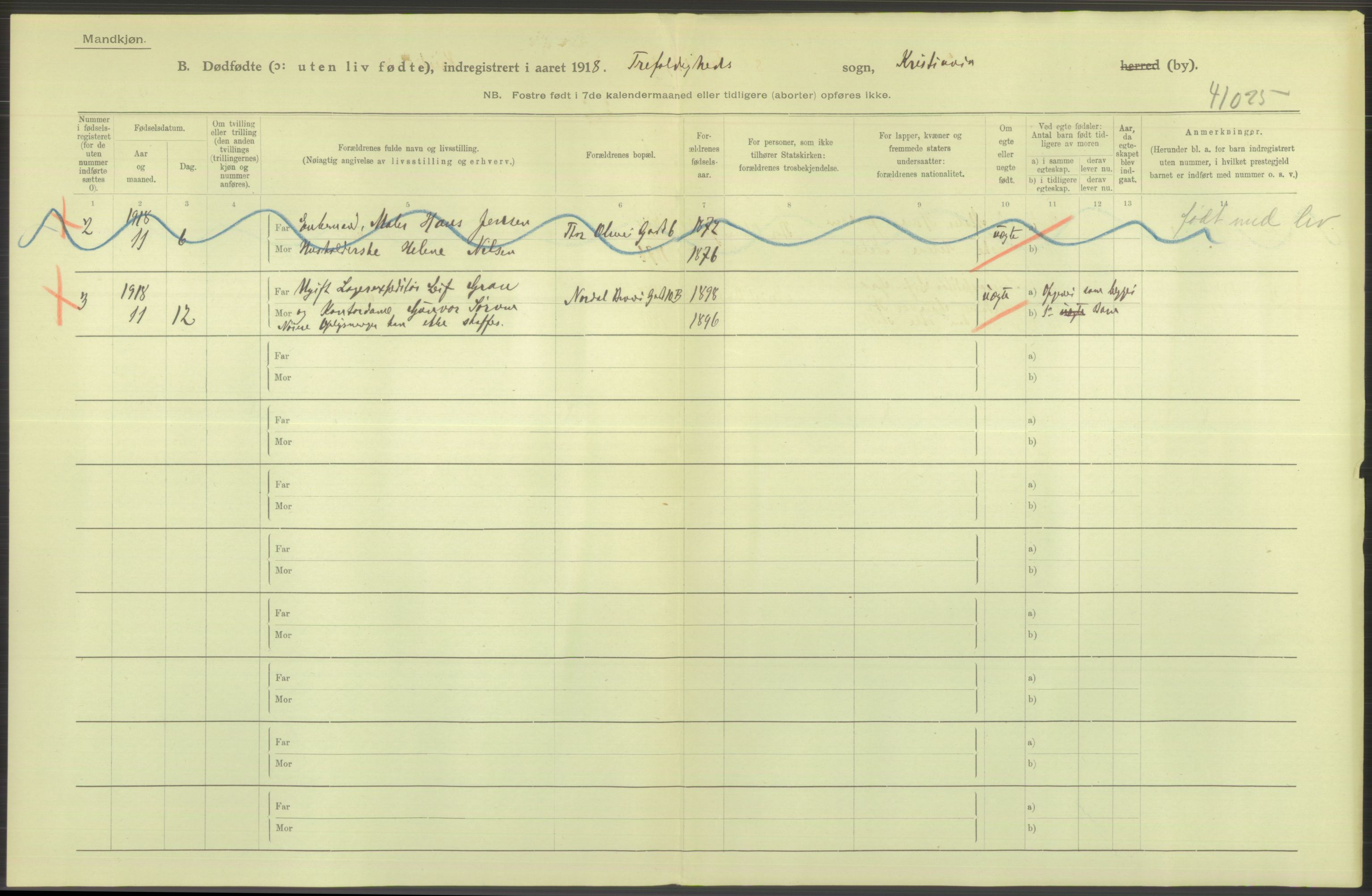 Statistisk sentralbyrå, Sosiodemografiske emner, Befolkning, AV/RA-S-2228/D/Df/Dfb/Dfbh/L0011: Kristiania: Døde, dødfødte, 1918, p. 574