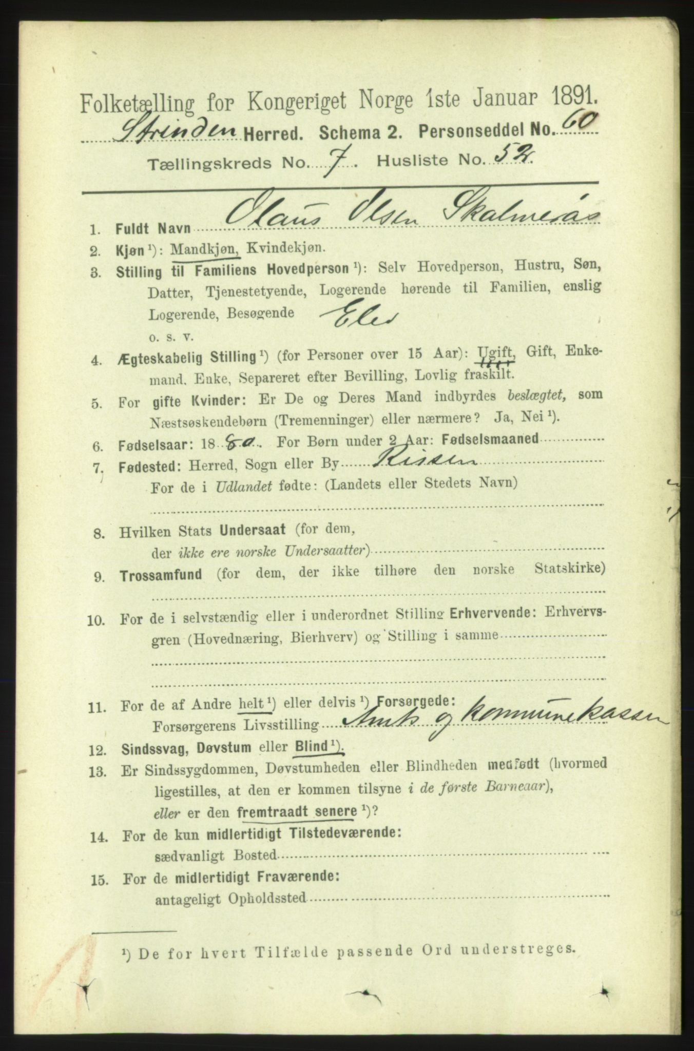 RA, 1891 census for 1660 Strinda, 1891, p. 6655