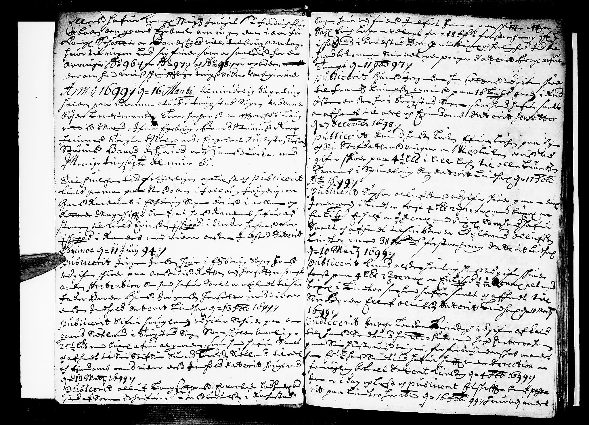 Heggen og Frøland sorenskriveri I, AV/SAO-A-11556/F/Fb/L0031: Tingbok, 1699-1701, p. 1b-2a