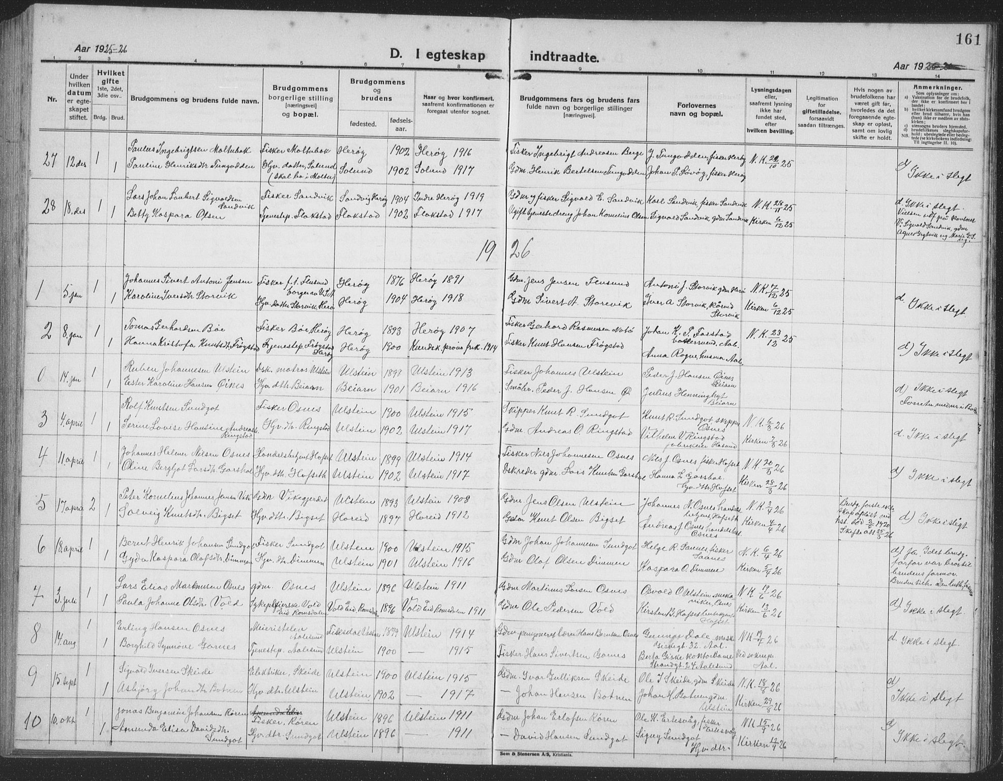 Ministerialprotokoller, klokkerbøker og fødselsregistre - Møre og Romsdal, AV/SAT-A-1454/509/L0113: Parish register (copy) no. 509C03, 1923-1939, p. 161