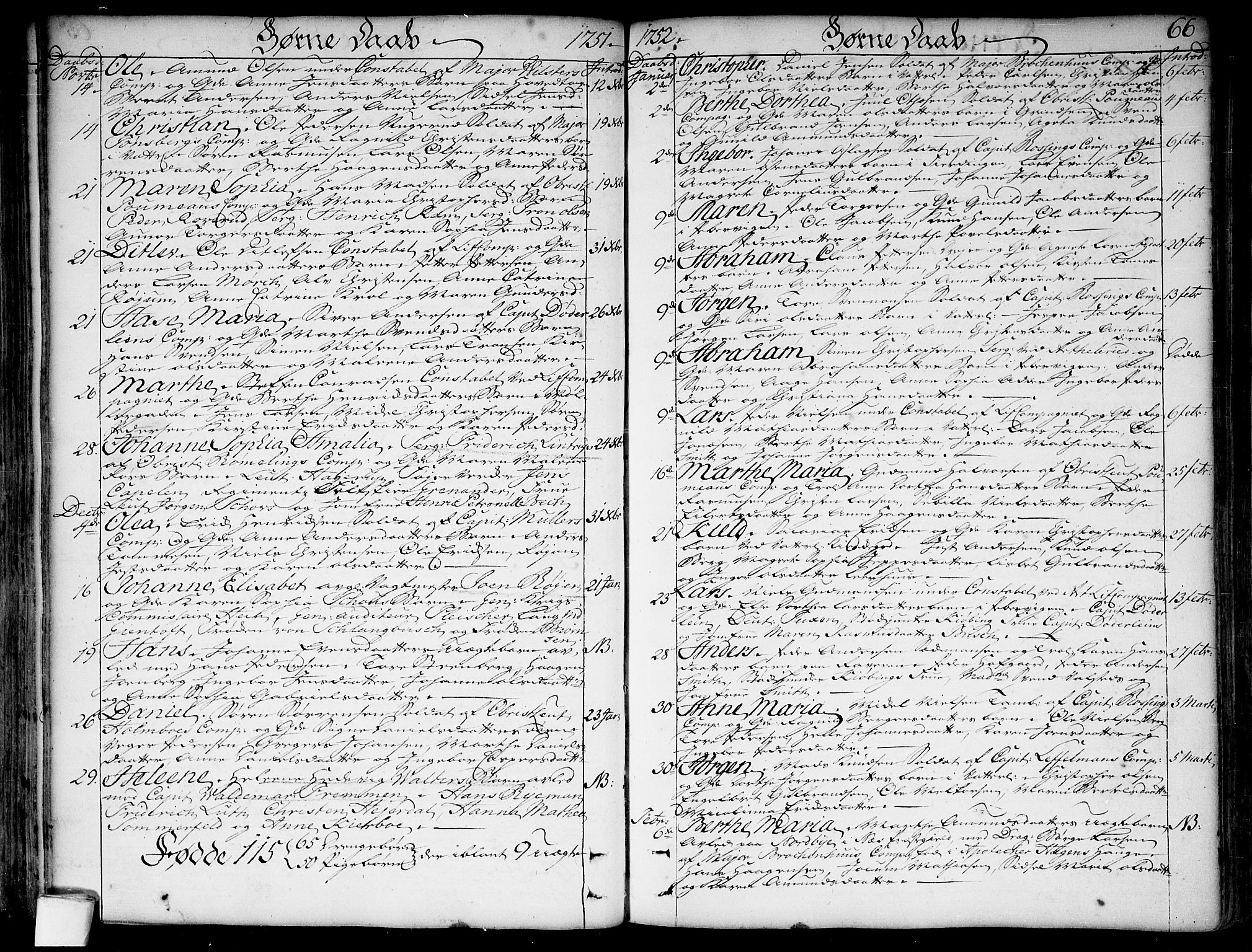 Garnisonsmenigheten Kirkebøker, SAO/A-10846/F/Fa/L0001: Parish register (official) no. 1, 1734-1756, p. 66