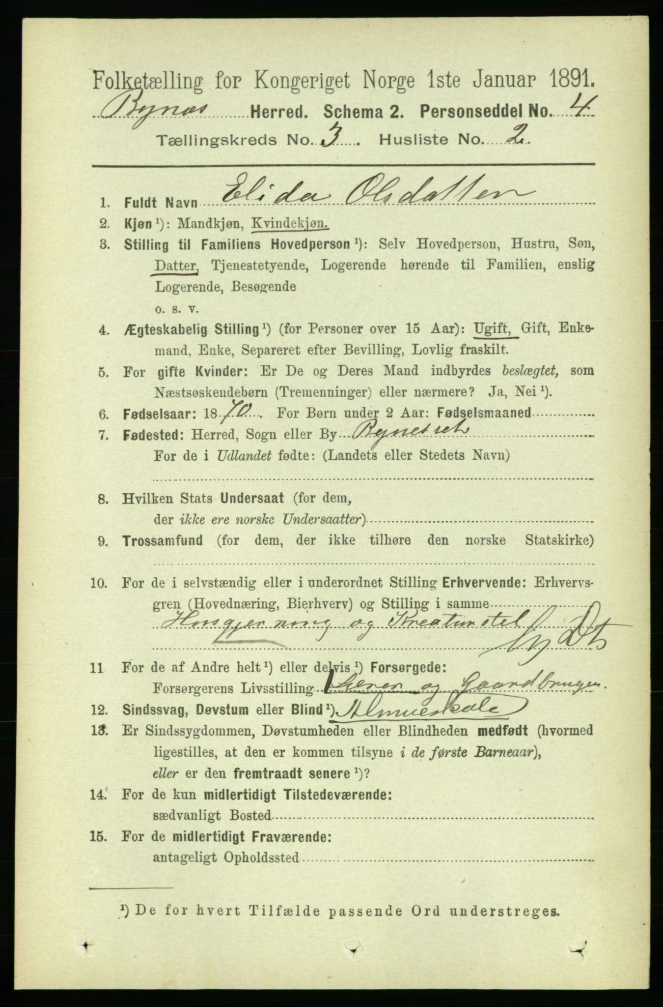 RA, 1891 census for 1655 Byneset, 1891, p. 1296