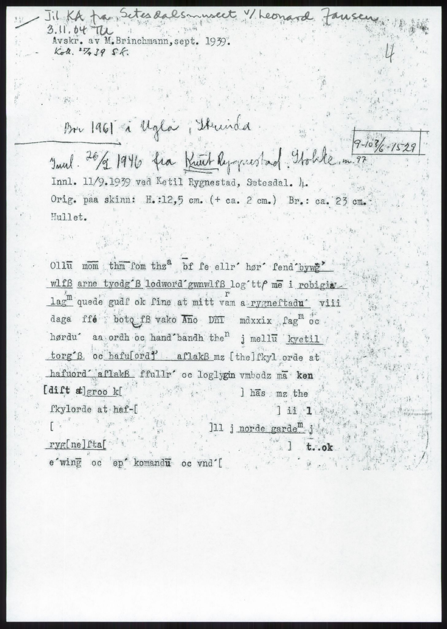 Samlinger til kildeutgivelse, Diplomavskriftsamlingen, AV/RA-EA-4053/H/Ha, p. 1685