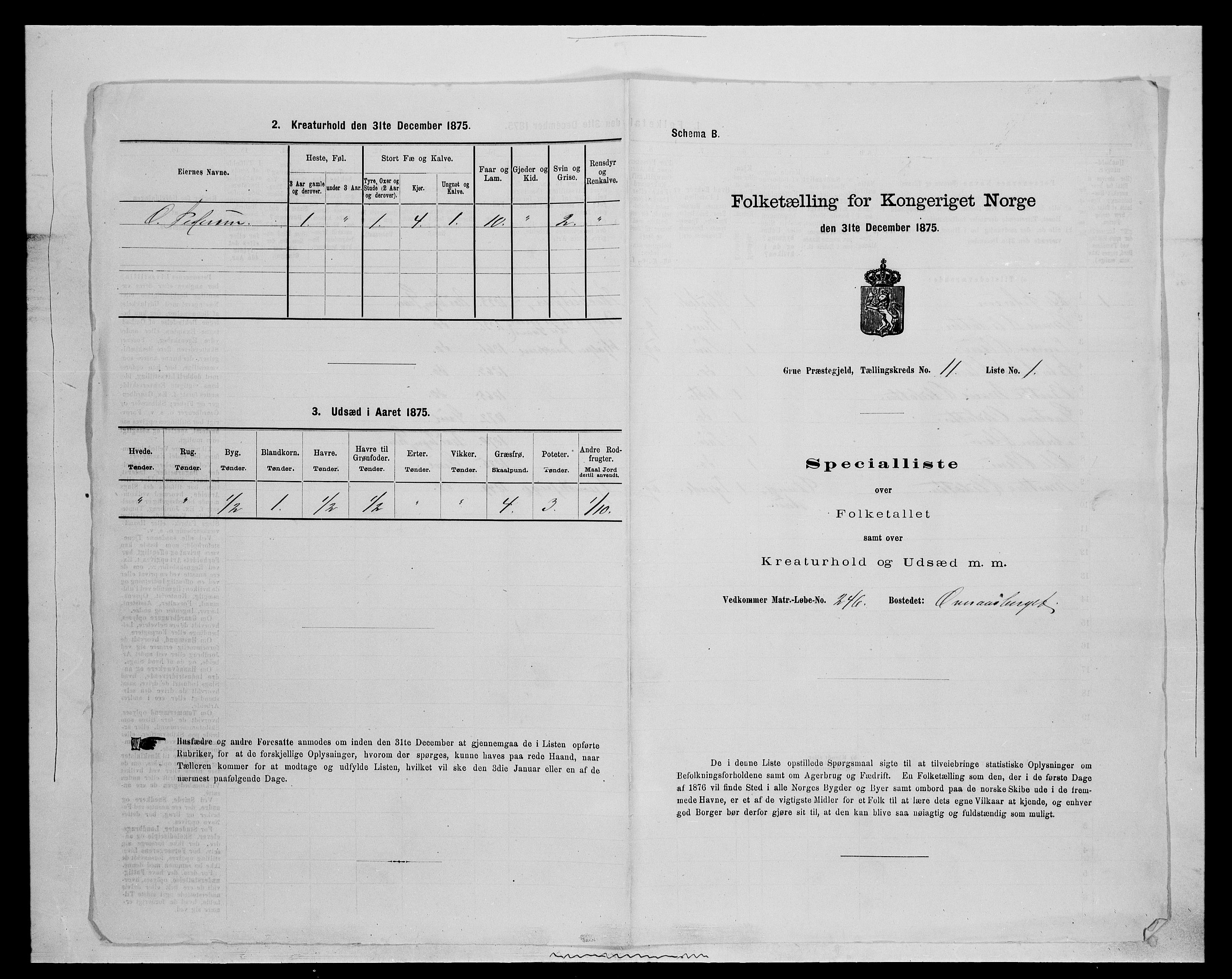 SAH, 1875 census for 0423P Grue, 1875, p. 1938