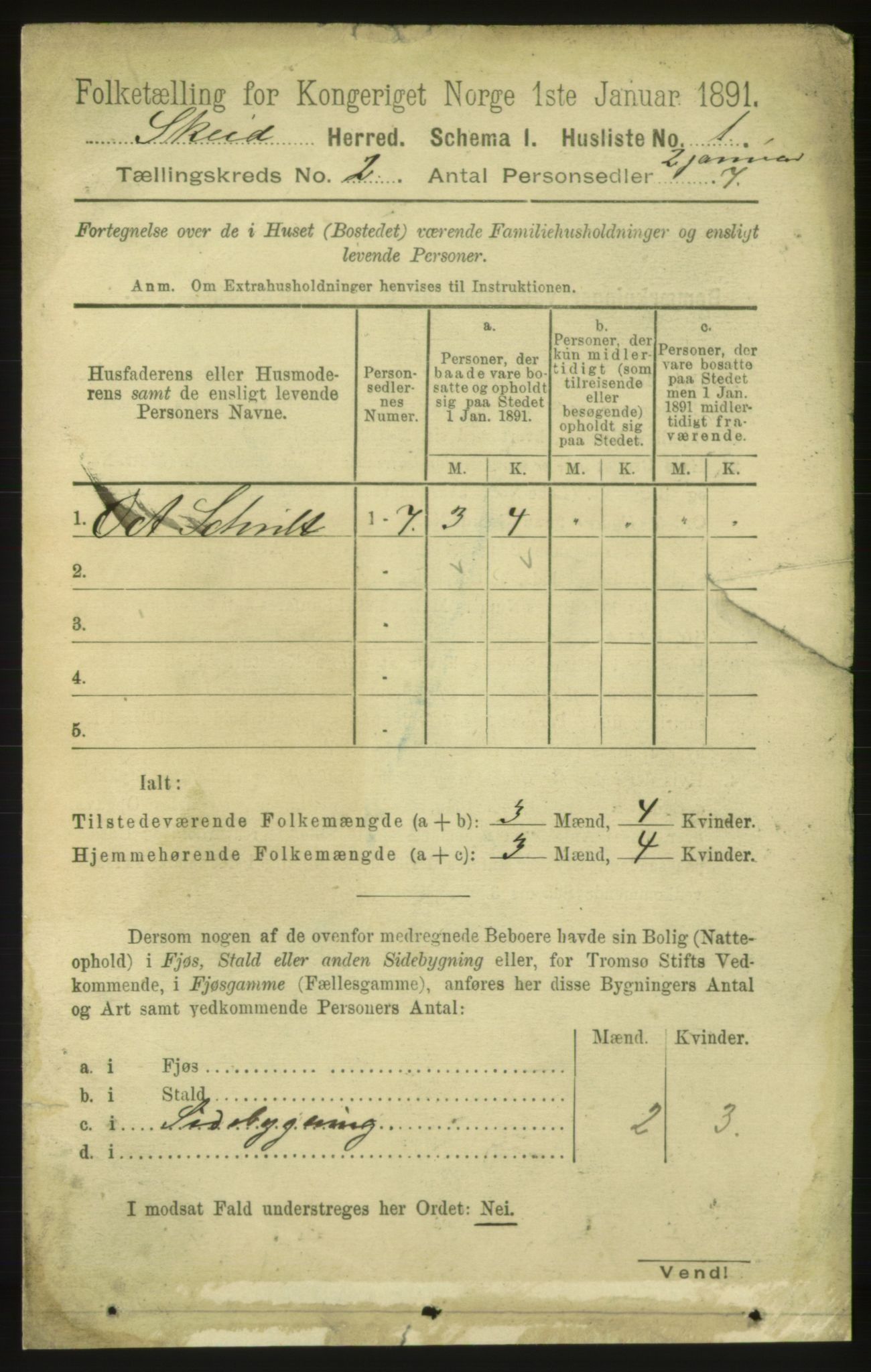 RA, 1891 census for 1732 Skei, 1891, p. 548