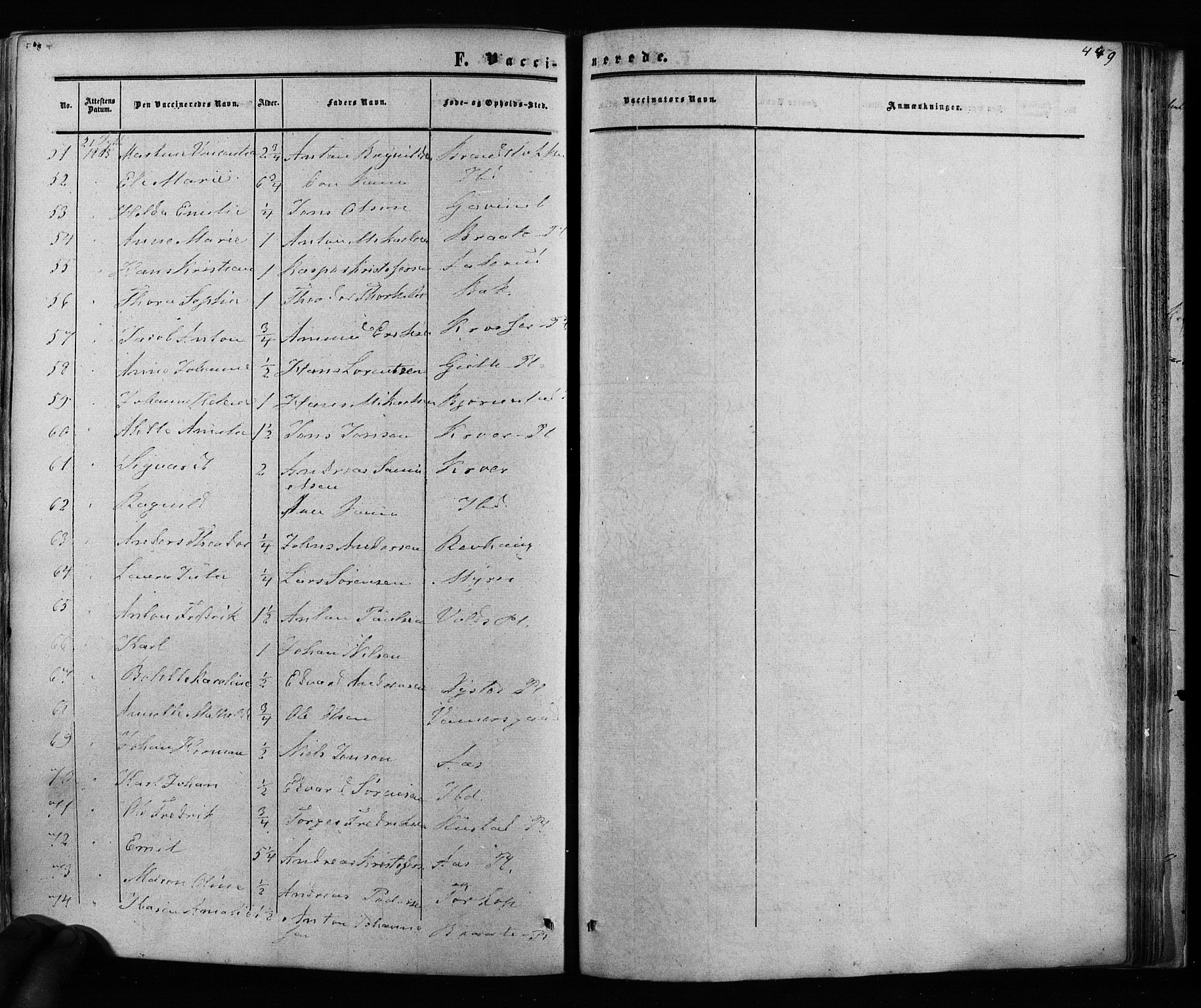 Ås prestekontor Kirkebøker, AV/SAO-A-10894/F/Fa/L0007: Parish register (official) no. I 7, 1854-1870, p. 449