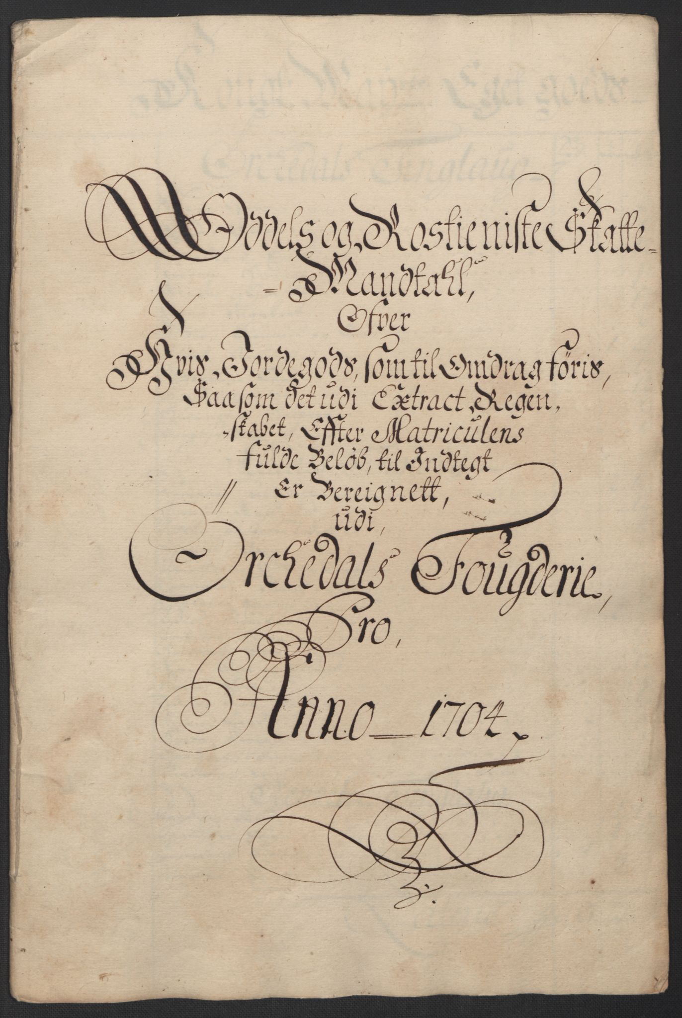 Rentekammeret inntil 1814, Reviderte regnskaper, Fogderegnskap, RA/EA-4092/R60/L3954: Fogderegnskap Orkdal og Gauldal, 1704, p. 220