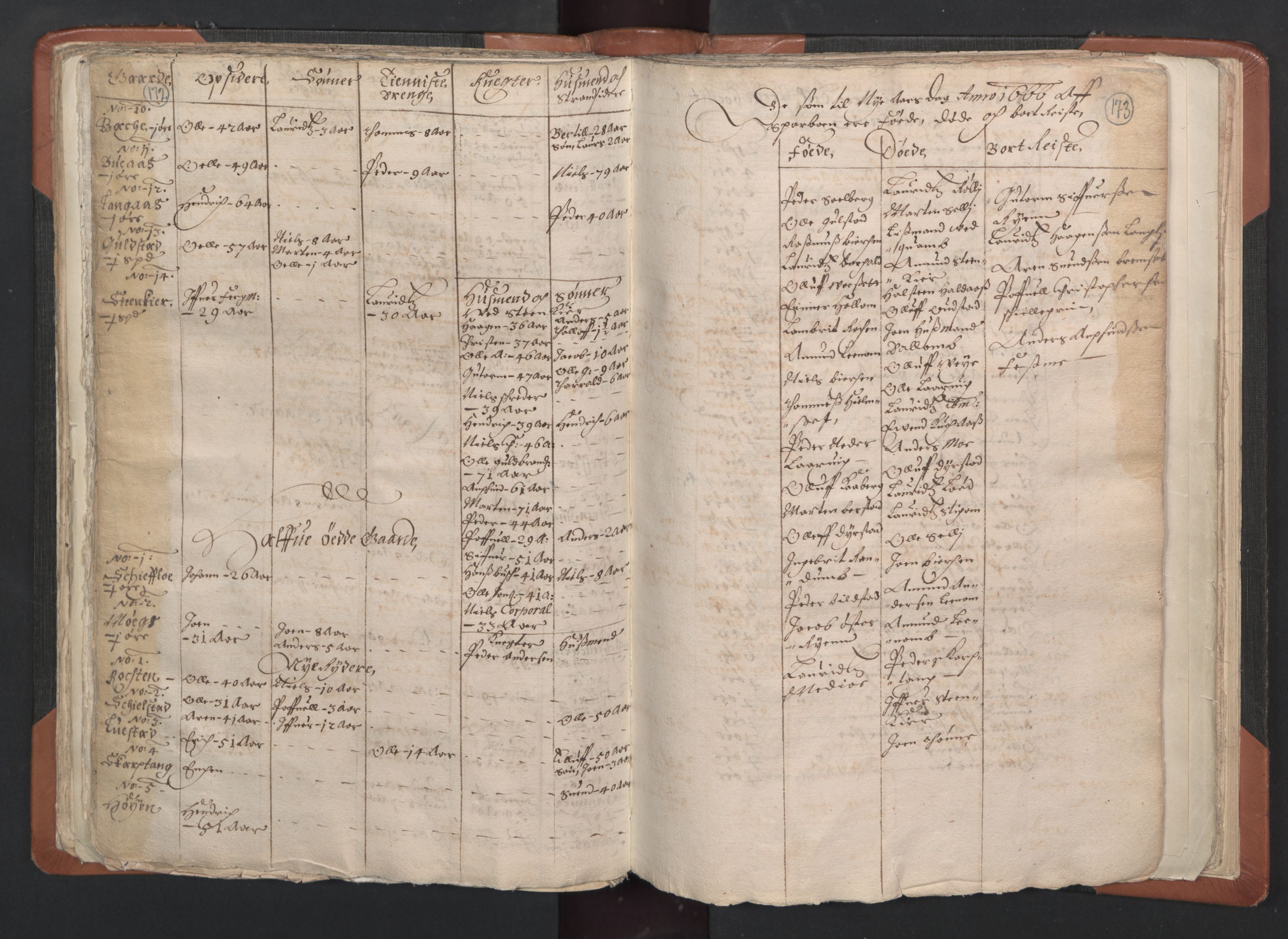 RA, Vicar's Census 1664-1666, no. 33: Innherad deanery, 1664-1666, p. 172-173