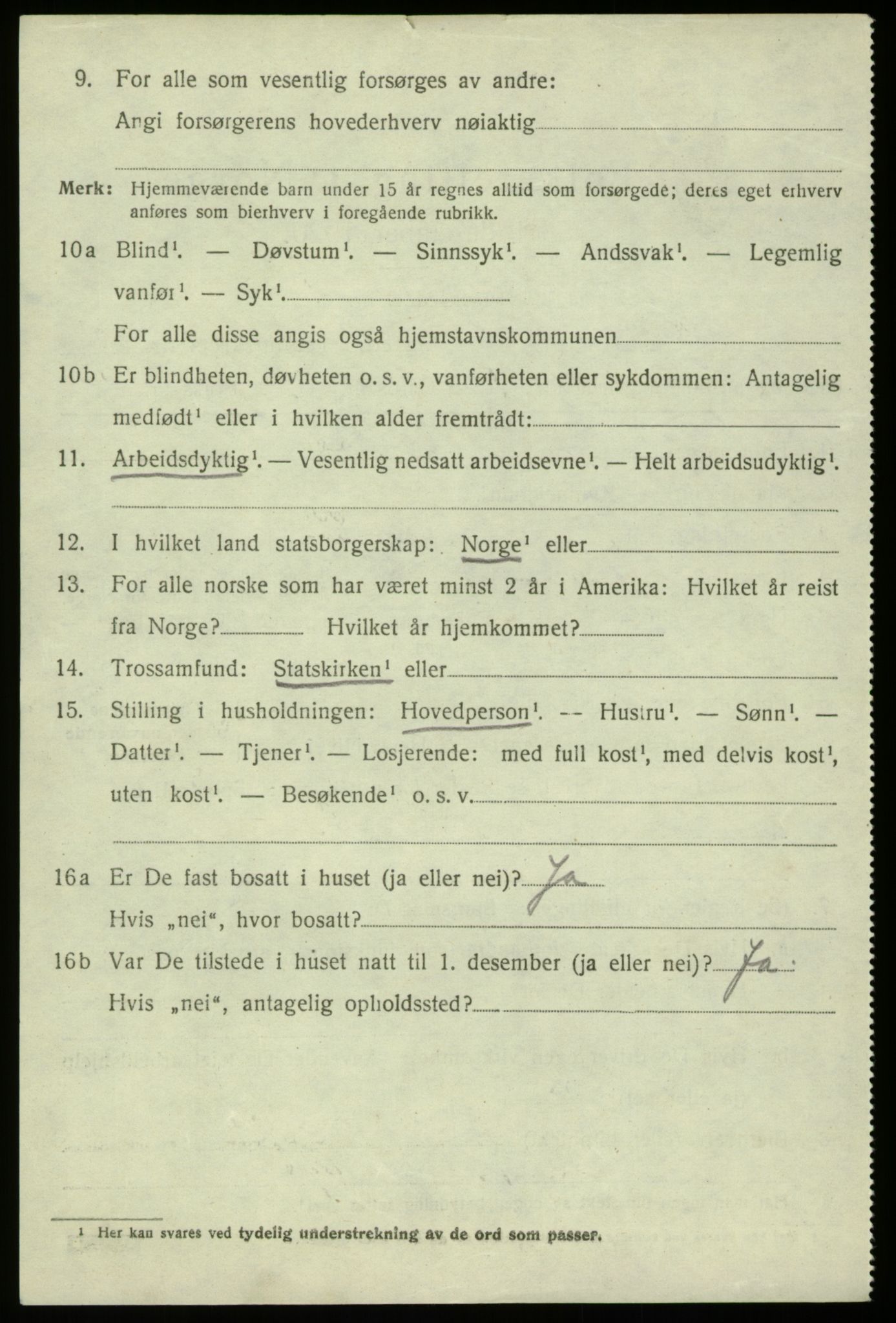 SAB, 1920 census for Hosanger, 1920, p. 4192