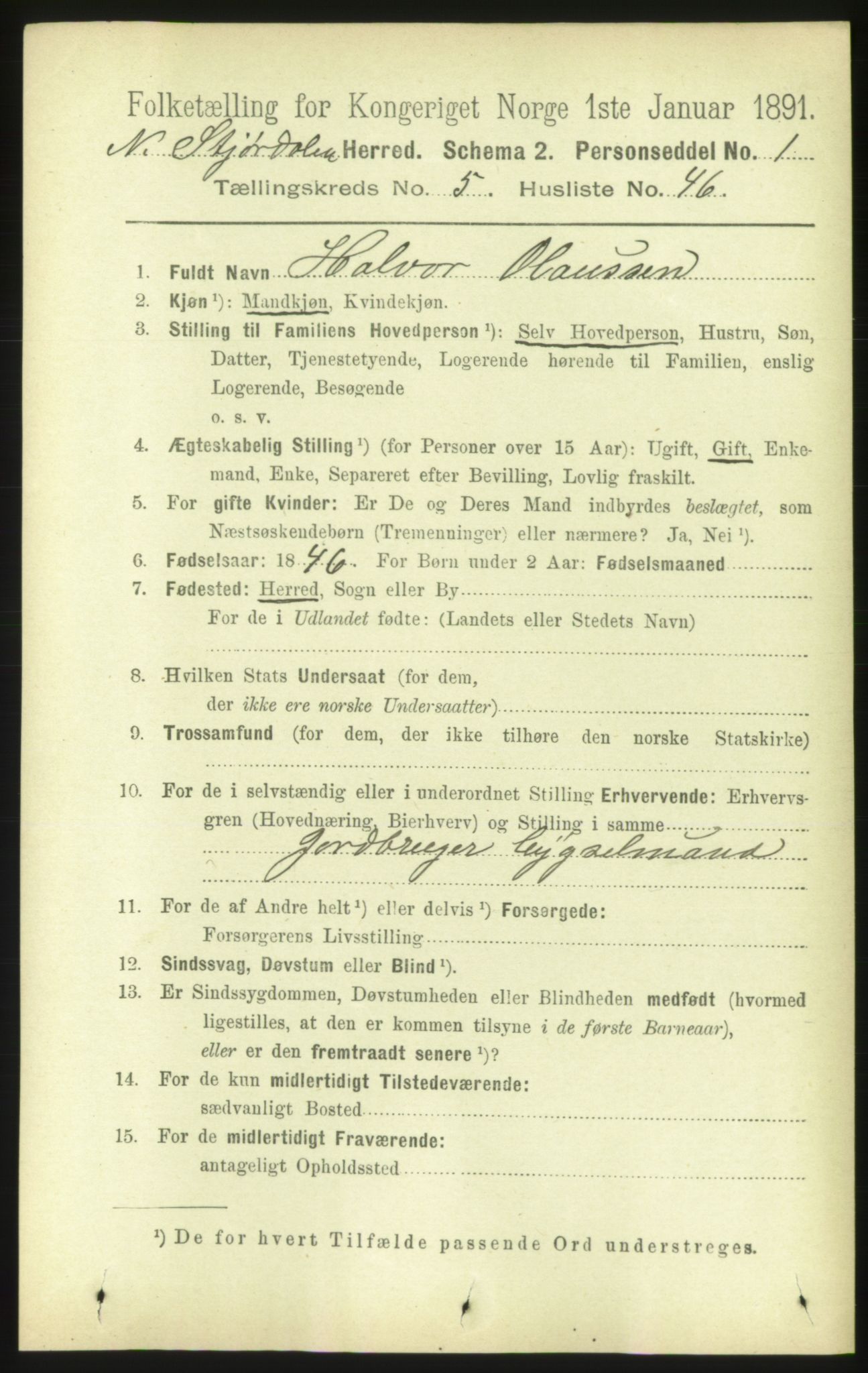 RA, 1891 census for 1714 Nedre Stjørdal, 1891, p. 2275