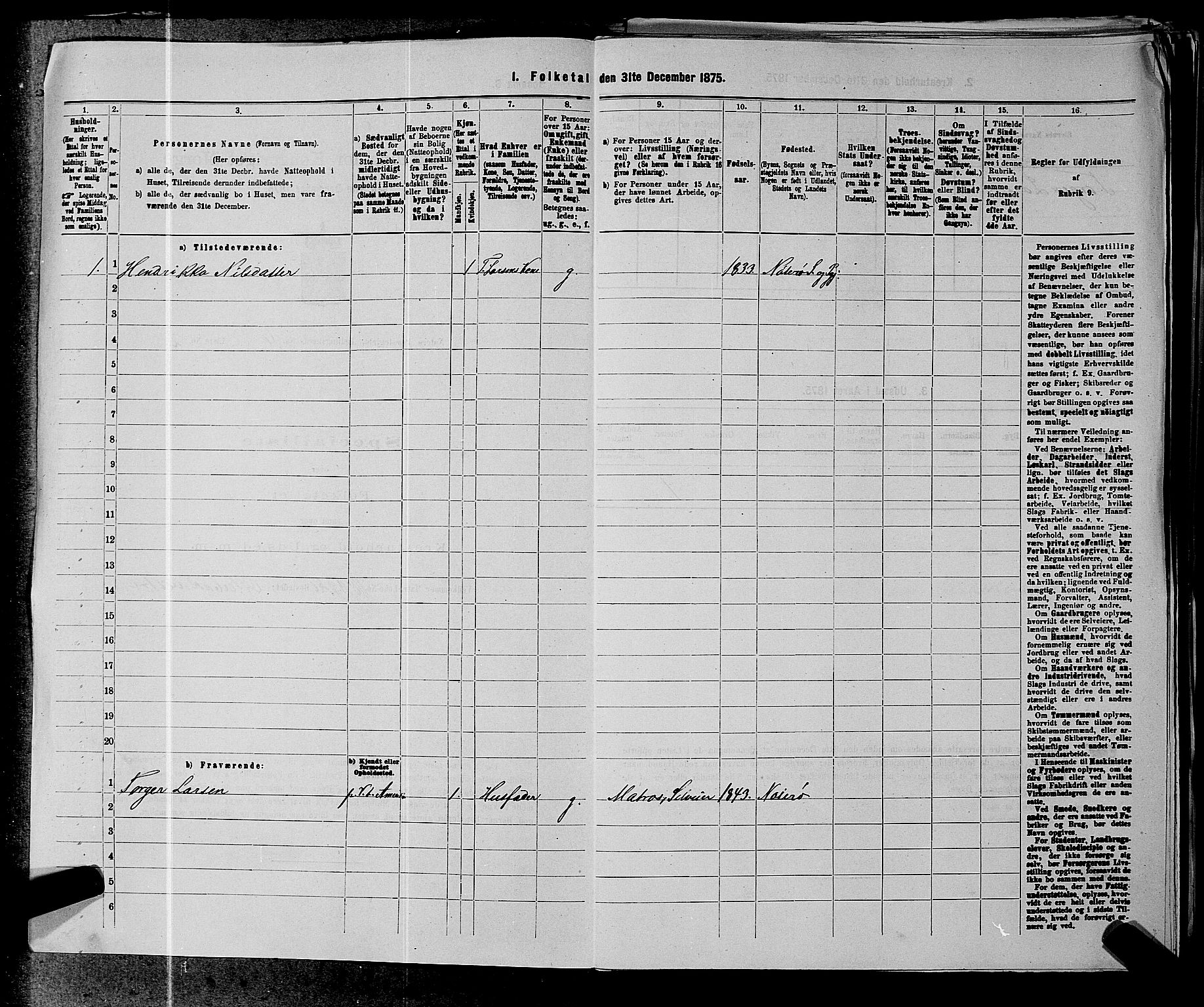 SAKO, 1875 census for 0722P Nøtterøy, 1875, p. 1153