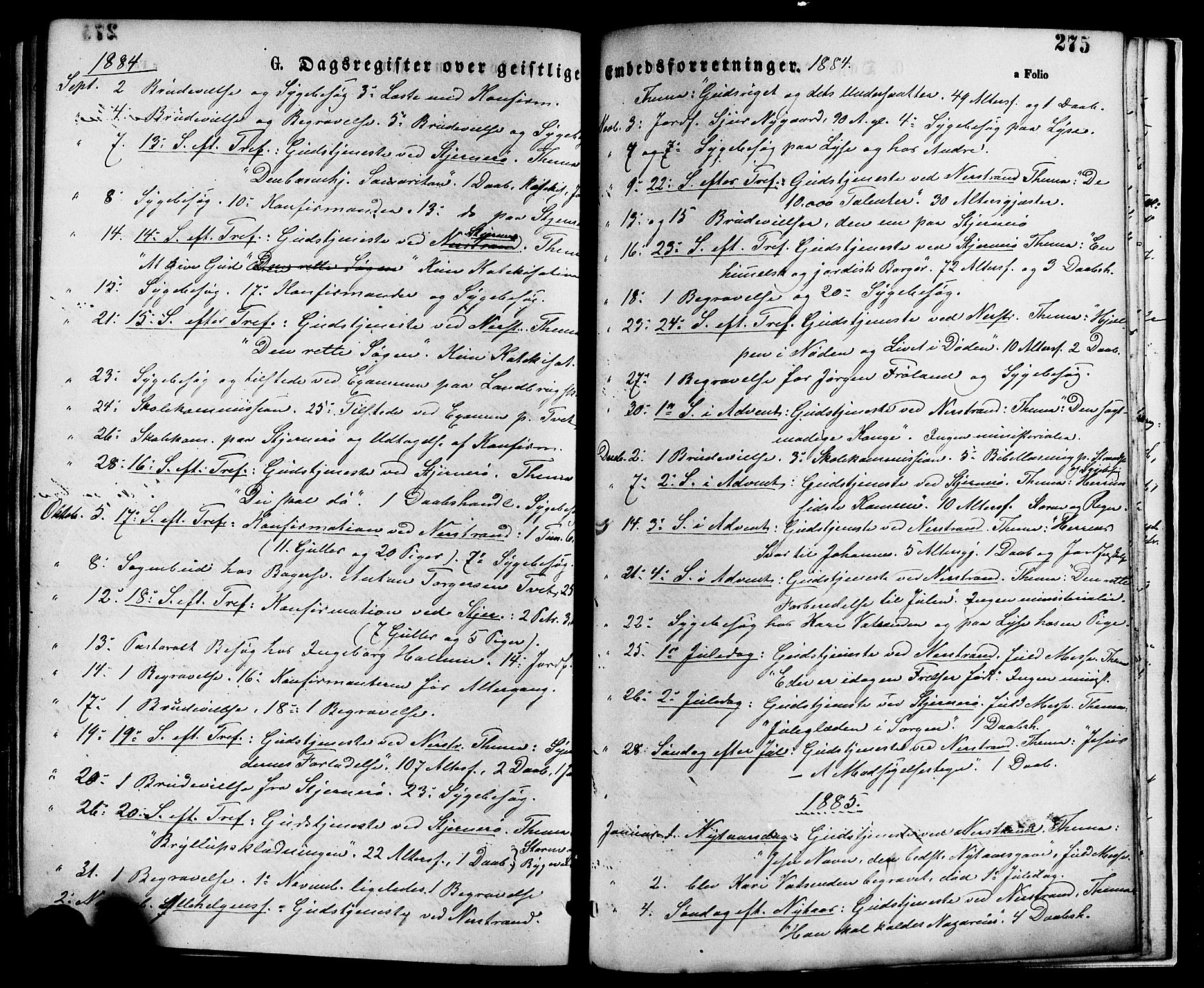 Nedstrand sokneprestkontor, SAST/A-101841/01/IV: Parish register (official) no. A 11, 1877-1887, p. 275