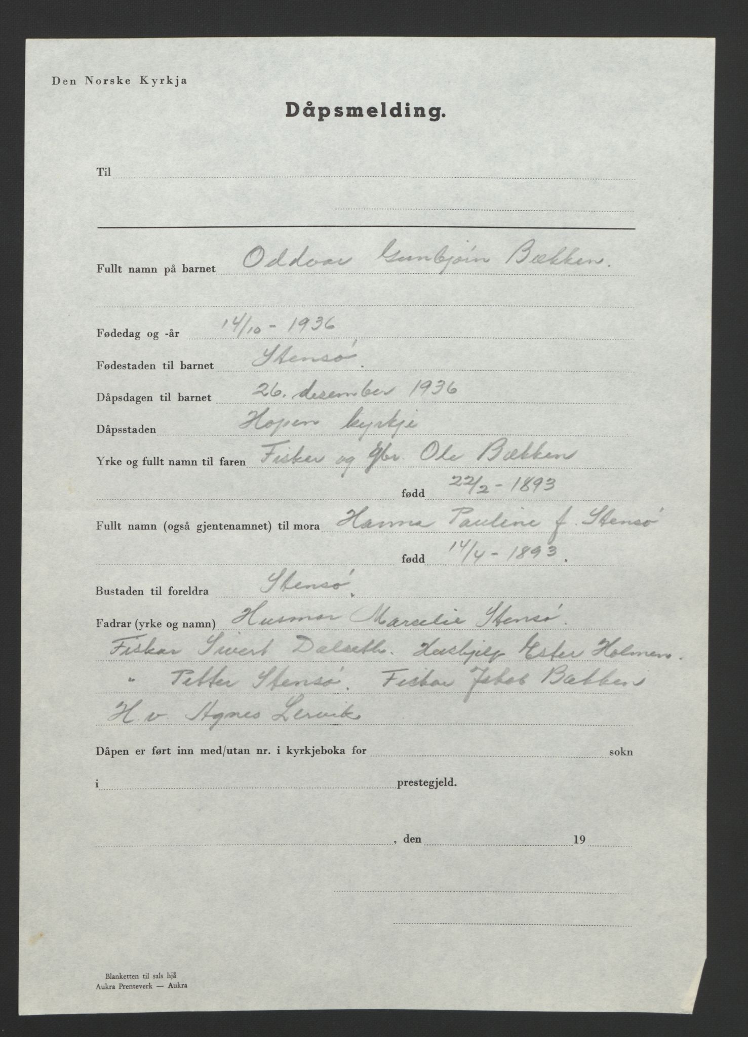 Ministerialprotokoller, klokkerbøker og fødselsregistre - Møre og Romsdal, AV/SAT-A-1454/583/L0957: Parish register (copy) no. 583C02, 1926-1947