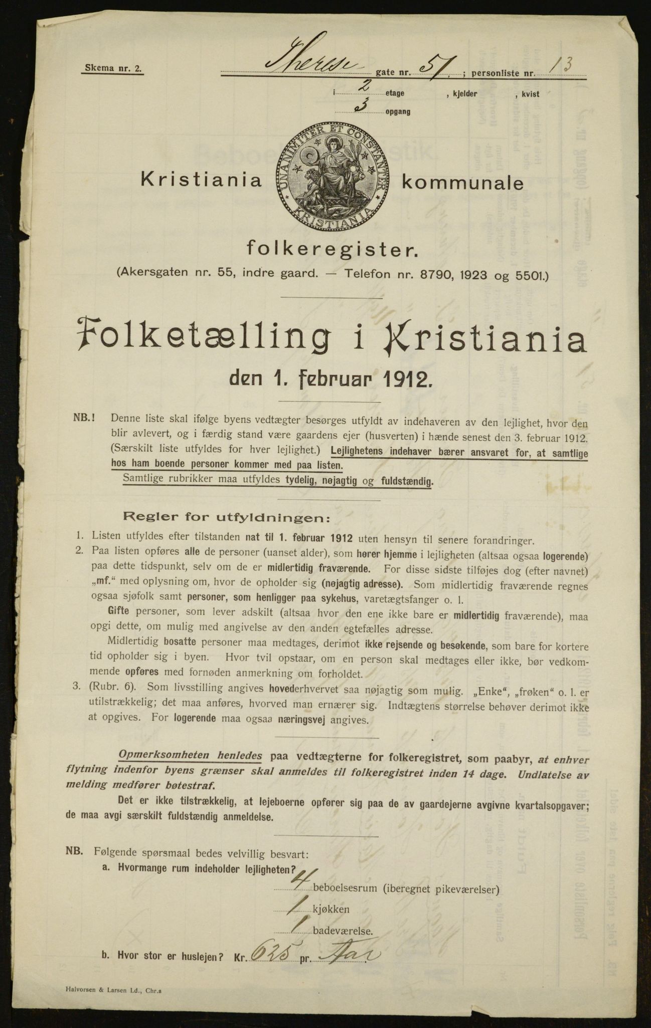 OBA, Municipal Census 1912 for Kristiania, 1912, p. 108832