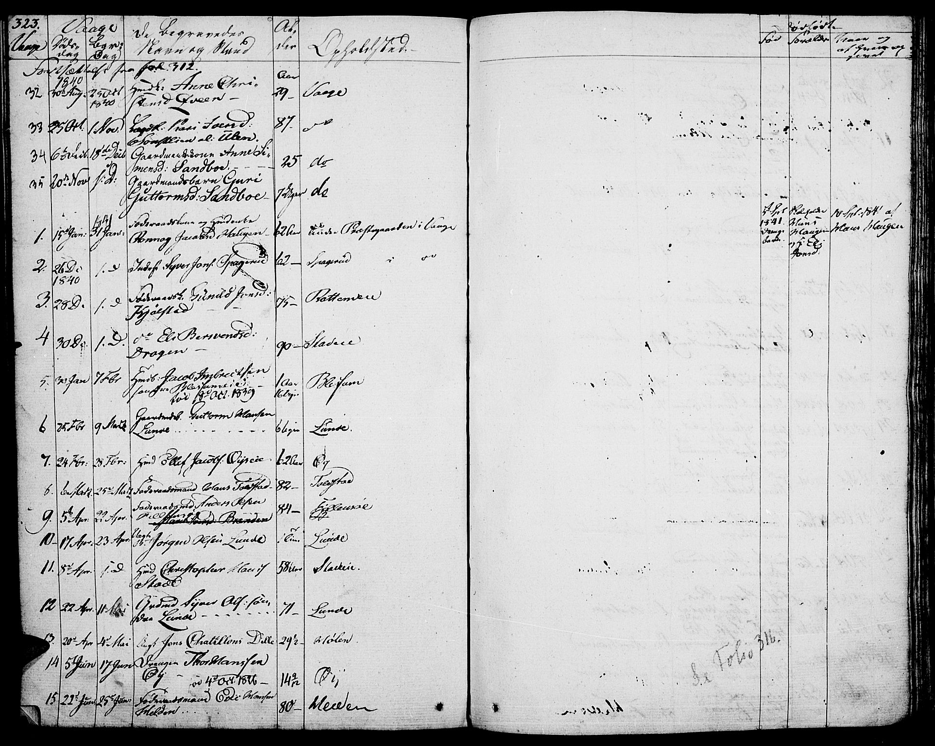 Vågå prestekontor, SAH/PREST-076/H/Ha/Haa/L0004: Parish register (official) no. 4 /1, 1827-1842, p. 323
