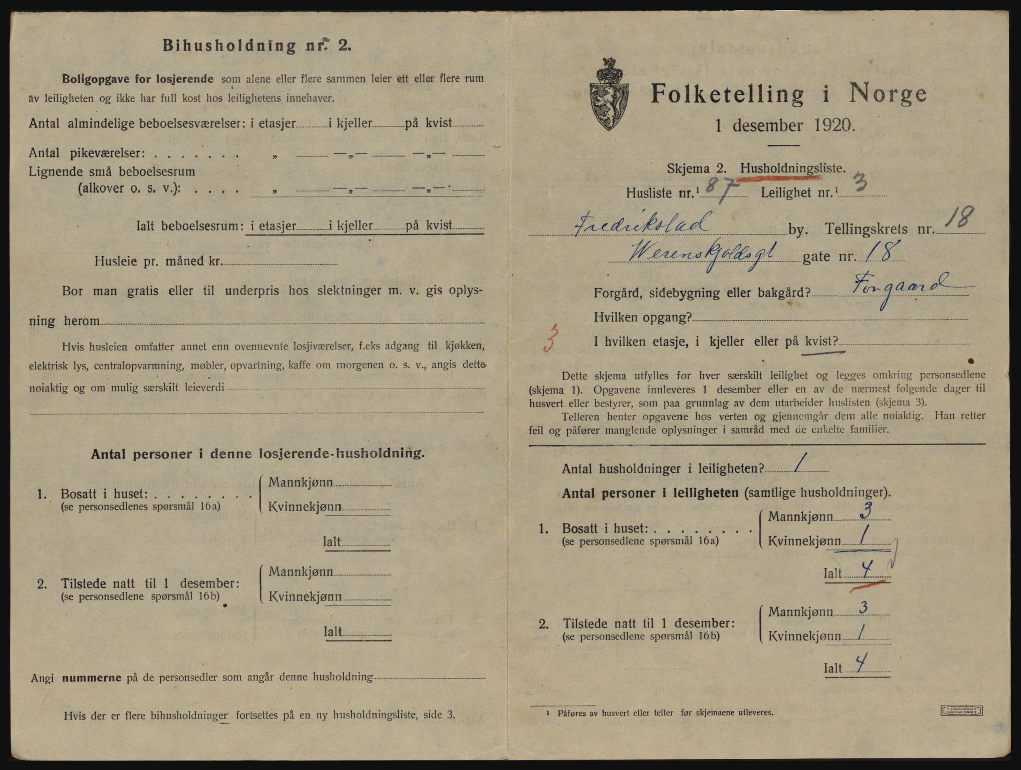 SAO, 1920 census for Fredrikstad, 1920, p. 11425