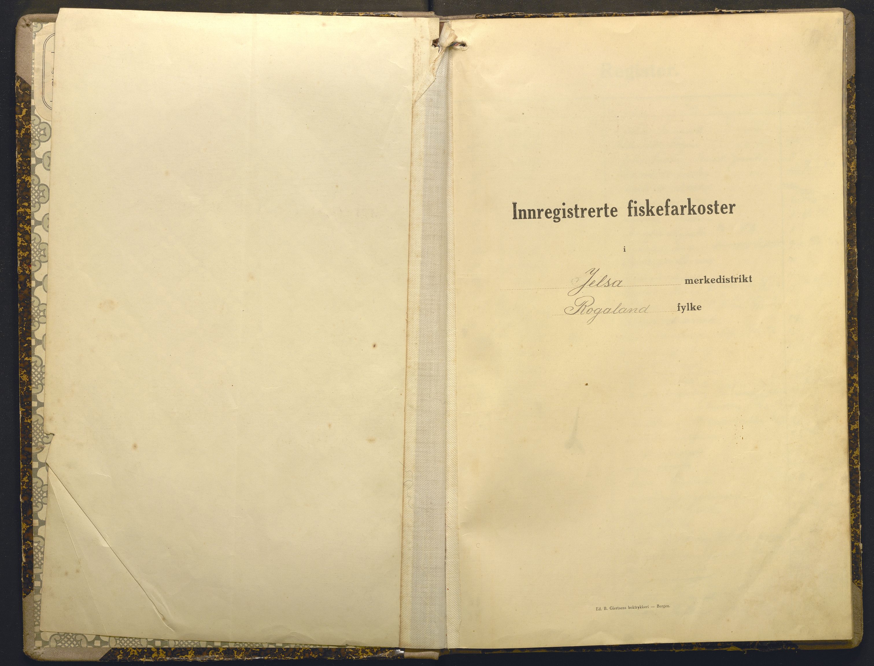 Fiskeridirektoratet - 1 Adm. ledelse - 13 Båtkontoret, AV/SAB-A-2003/I/Ia/Iai/L0048: 135.0919/1 Merkeprotokoll - Jelsa, 1920-1930