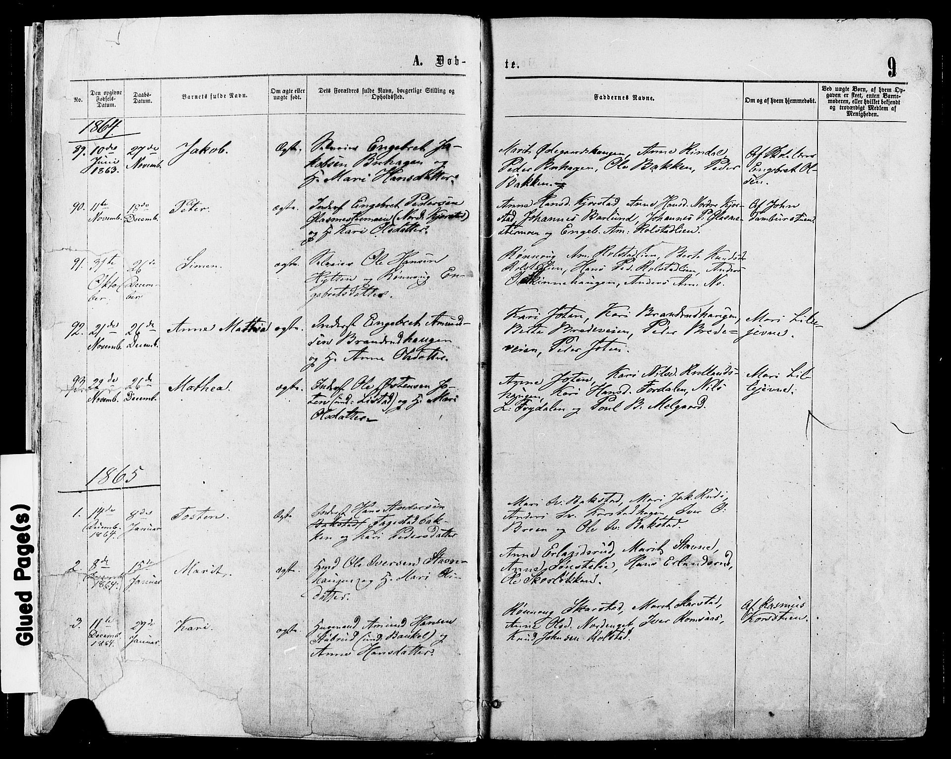 Sør-Fron prestekontor, SAH/PREST-010/H/Ha/Haa/L0002: Parish register (official) no. 2, 1864-1880, p. 9