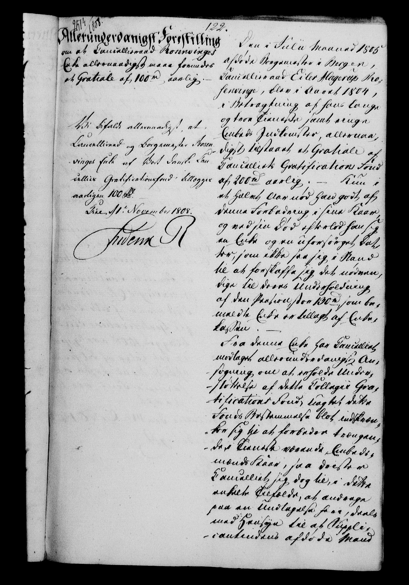 Danske Kanselli 1800-1814, AV/RA-EA-3024/H/Hf/Hfa/Hfab/L0009: Forestillinger, Kanselliets avdeling i Kolding og Rendsborg, 1808-1809
