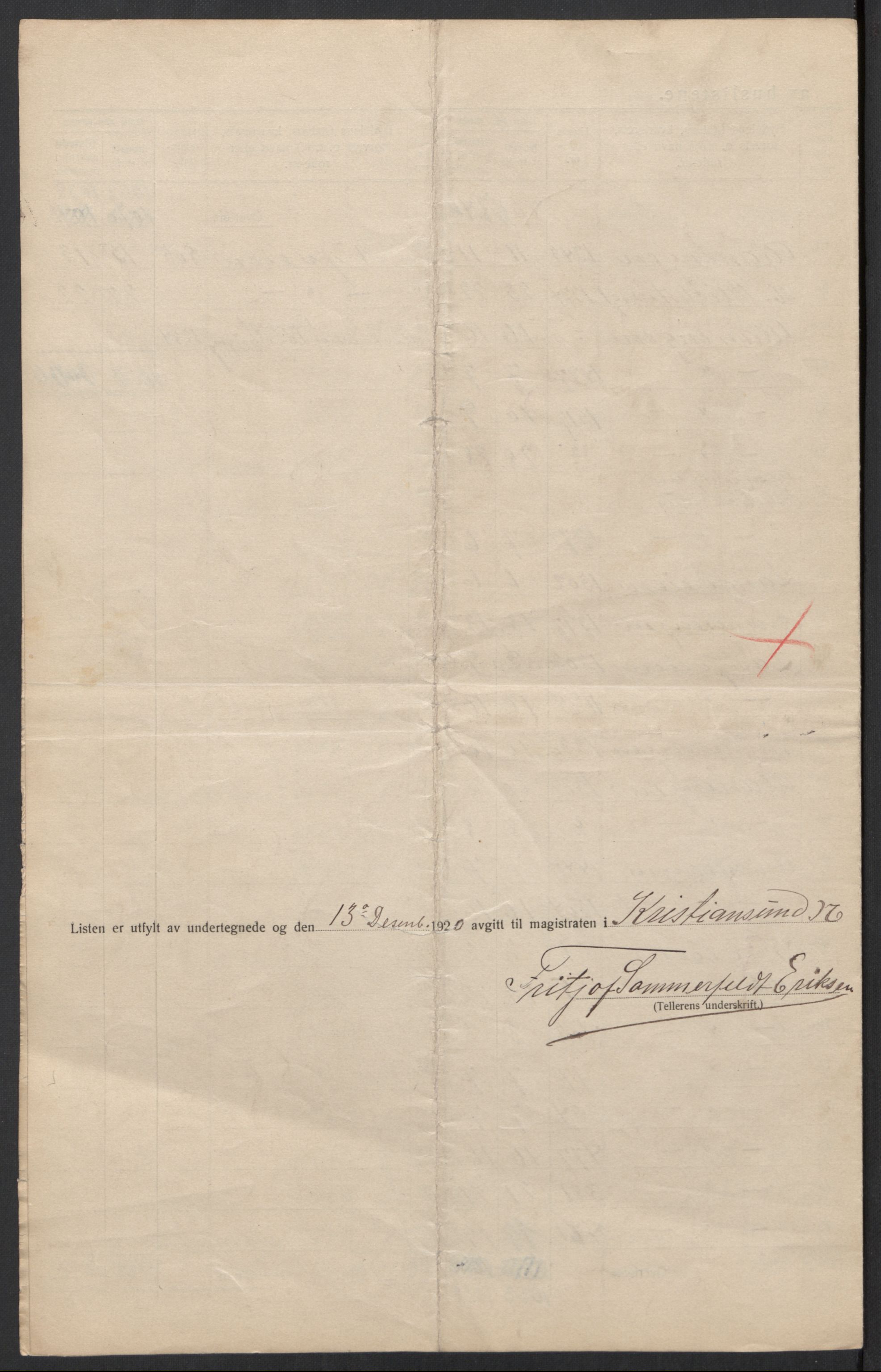 SAT, 1920 census for Kristiansund, 1920, p. 44