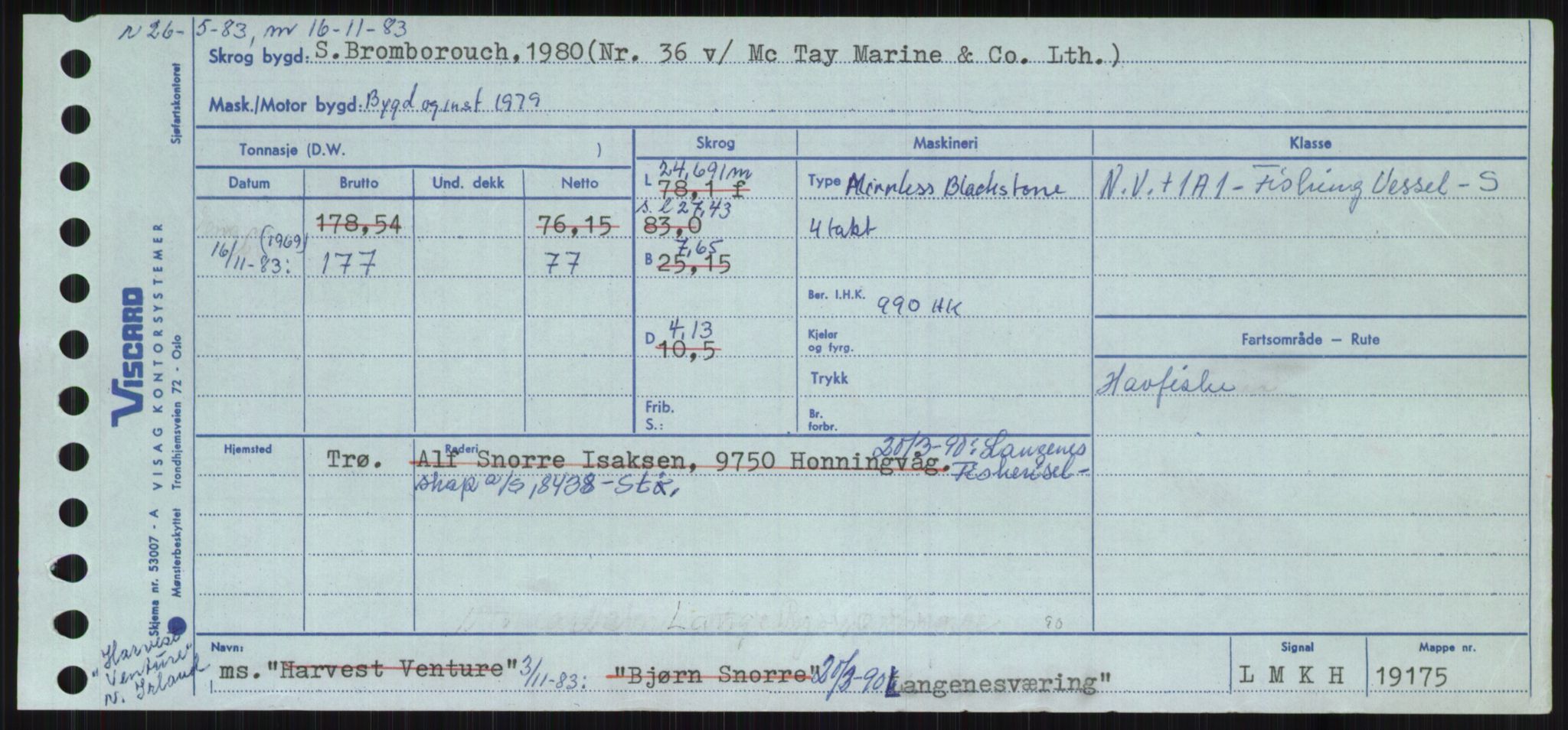 Sjøfartsdirektoratet med forløpere, Skipsmålingen, RA/S-1627/H/Ha/L0003/0002: Fartøy, Hilm-Mar / Fartøy, Kom-Mar, p. 301