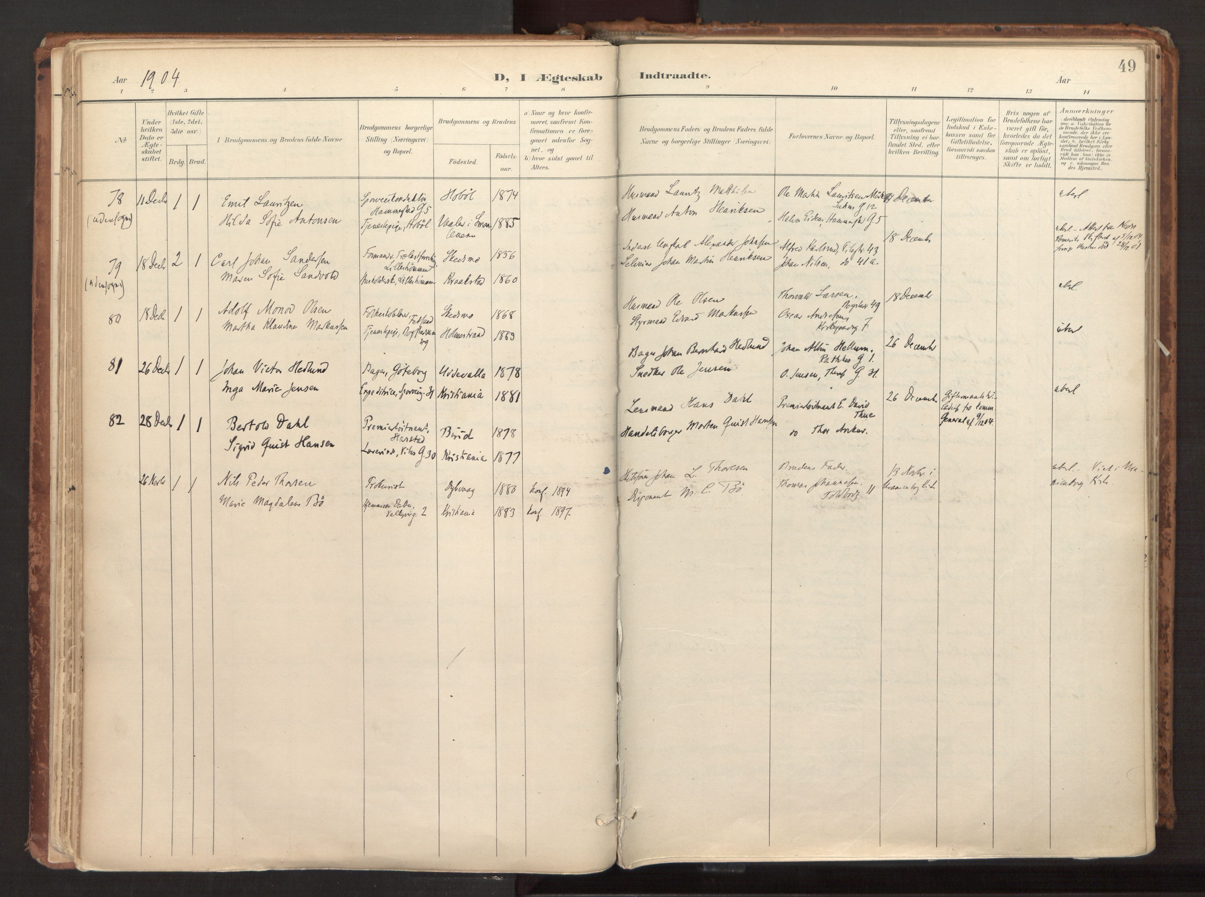 Fagerborg prestekontor Kirkebøker, AV/SAO-A-10844/F/Fa/L0003: Parish register (official) no. 3, 1898-1916, p. 49