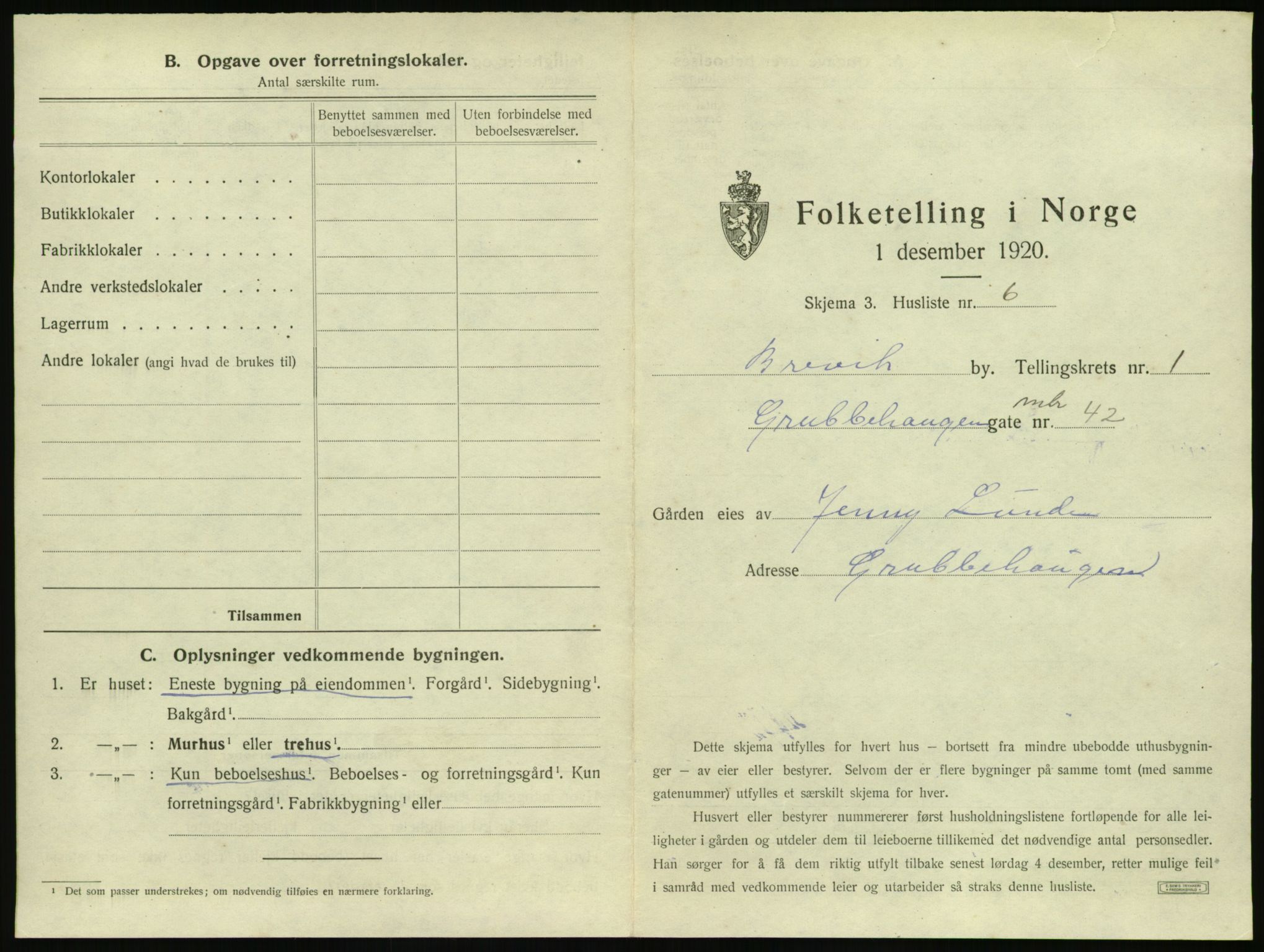 SAKO, 1920 census for Brevik, 1920, p. 32