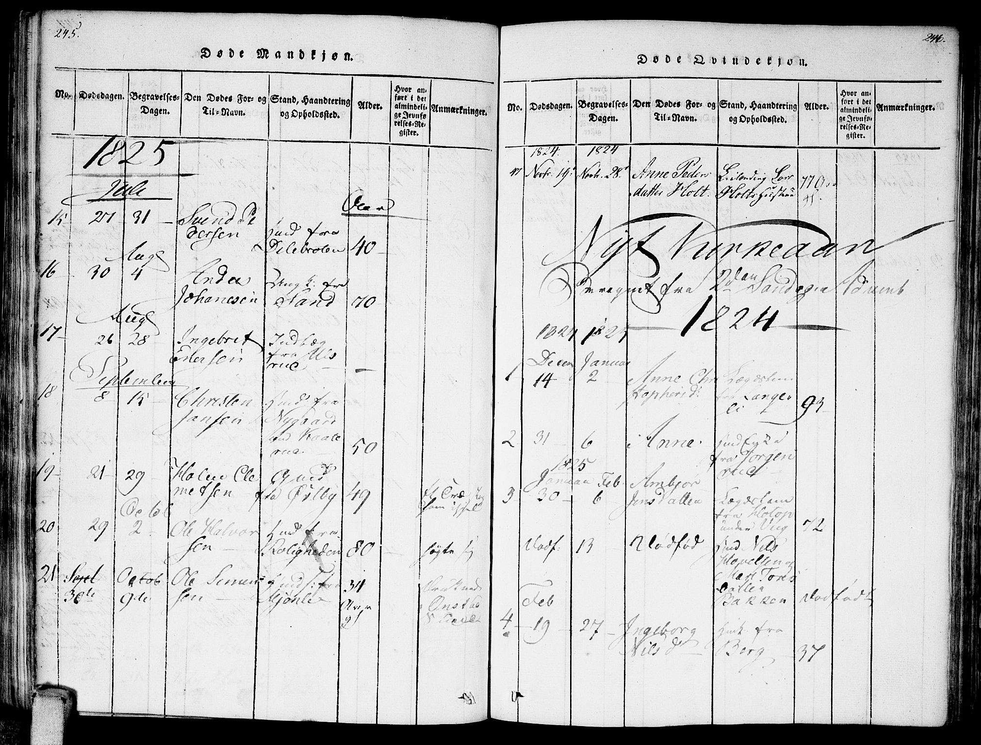 Enebakk prestekontor Kirkebøker, AV/SAO-A-10171c/F/Fa/L0006: Parish register (official) no. I 6, 1815-1832, p. 245-246