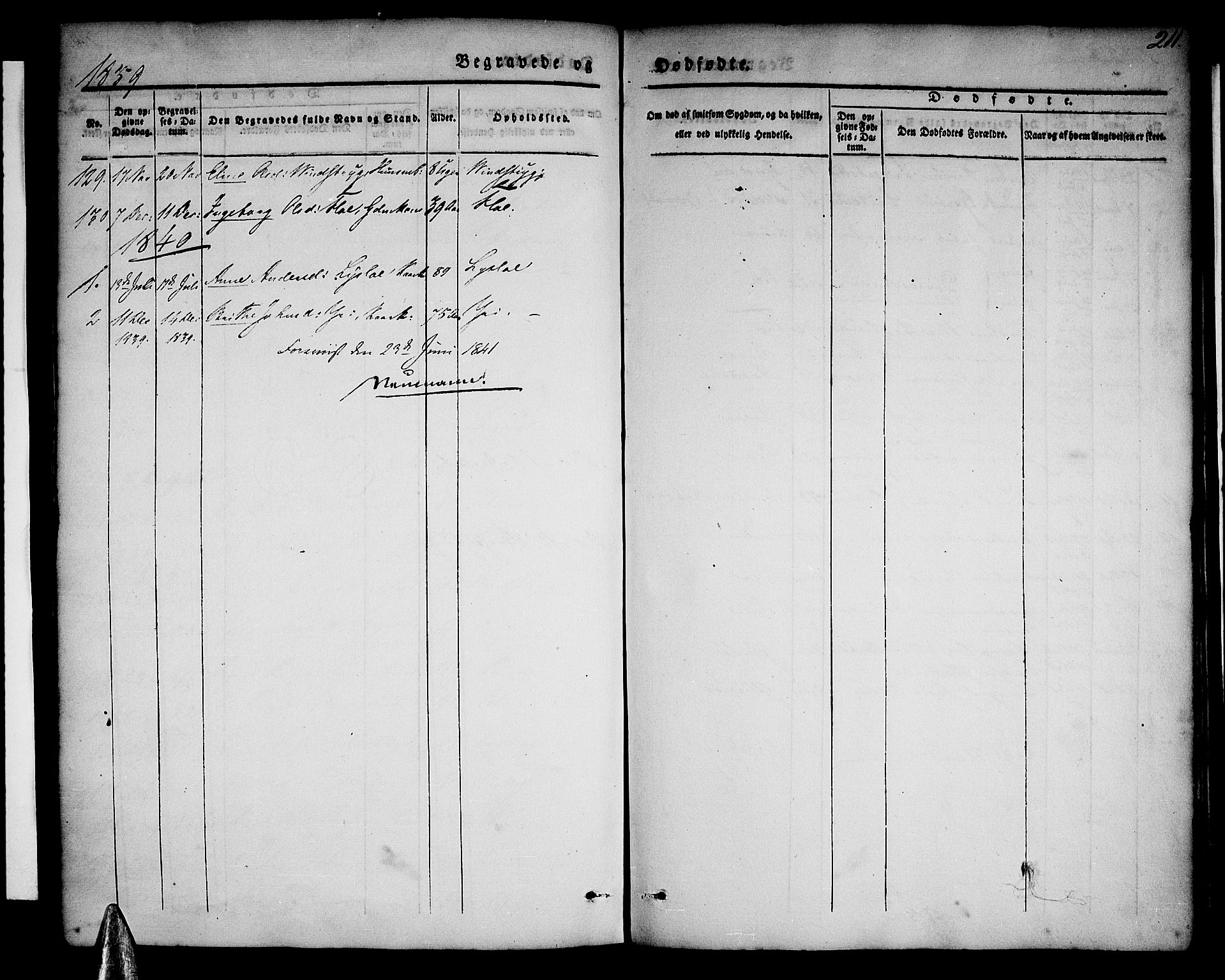 Stryn Sokneprestembete, AV/SAB-A-82501: Parish register (official) no. A 1, 1832-1845, p. 211