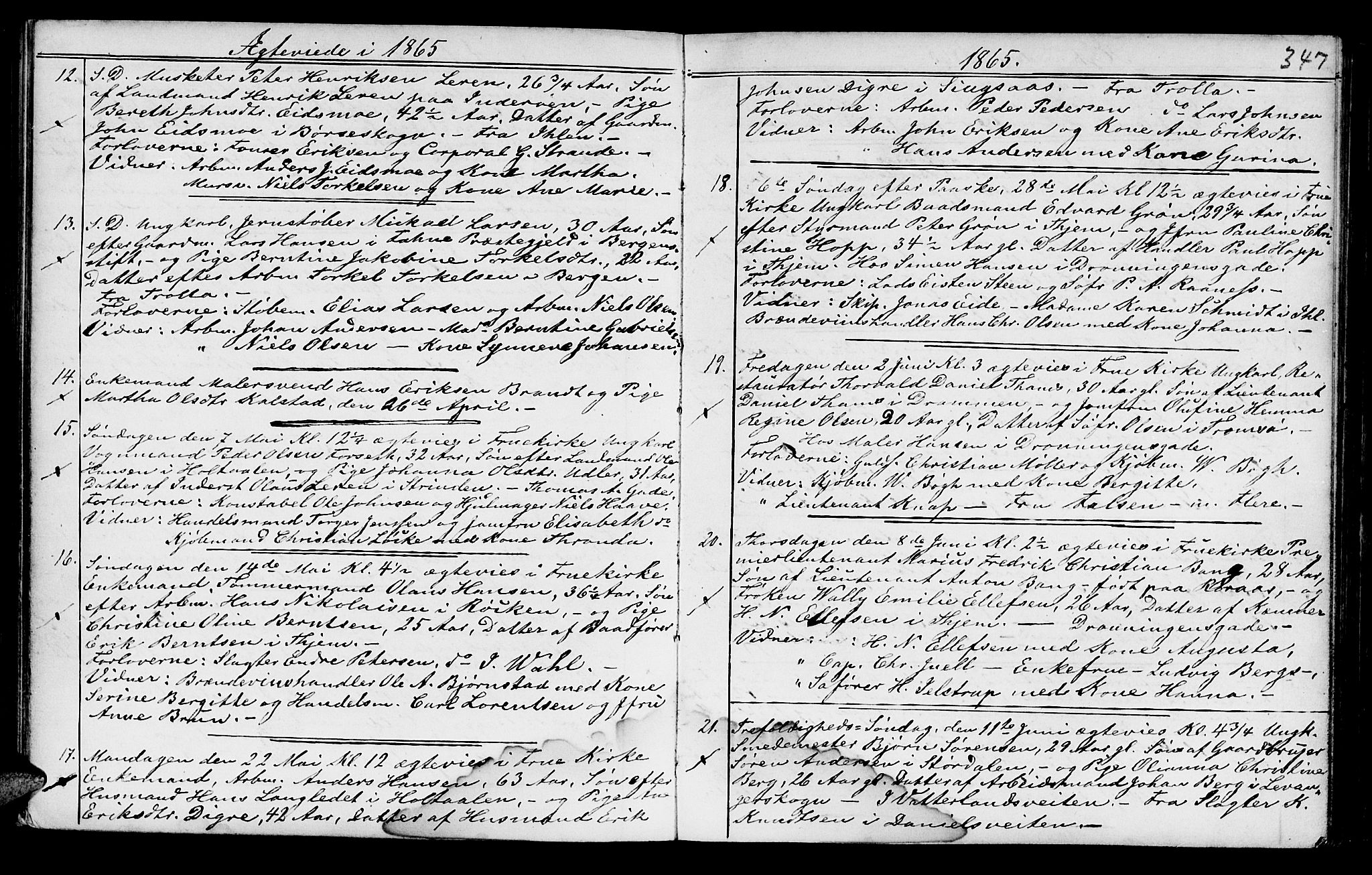 Ministerialprotokoller, klokkerbøker og fødselsregistre - Sør-Trøndelag, AV/SAT-A-1456/602/L0140: Parish register (copy) no. 602C08, 1864-1872, p. 346a-347a