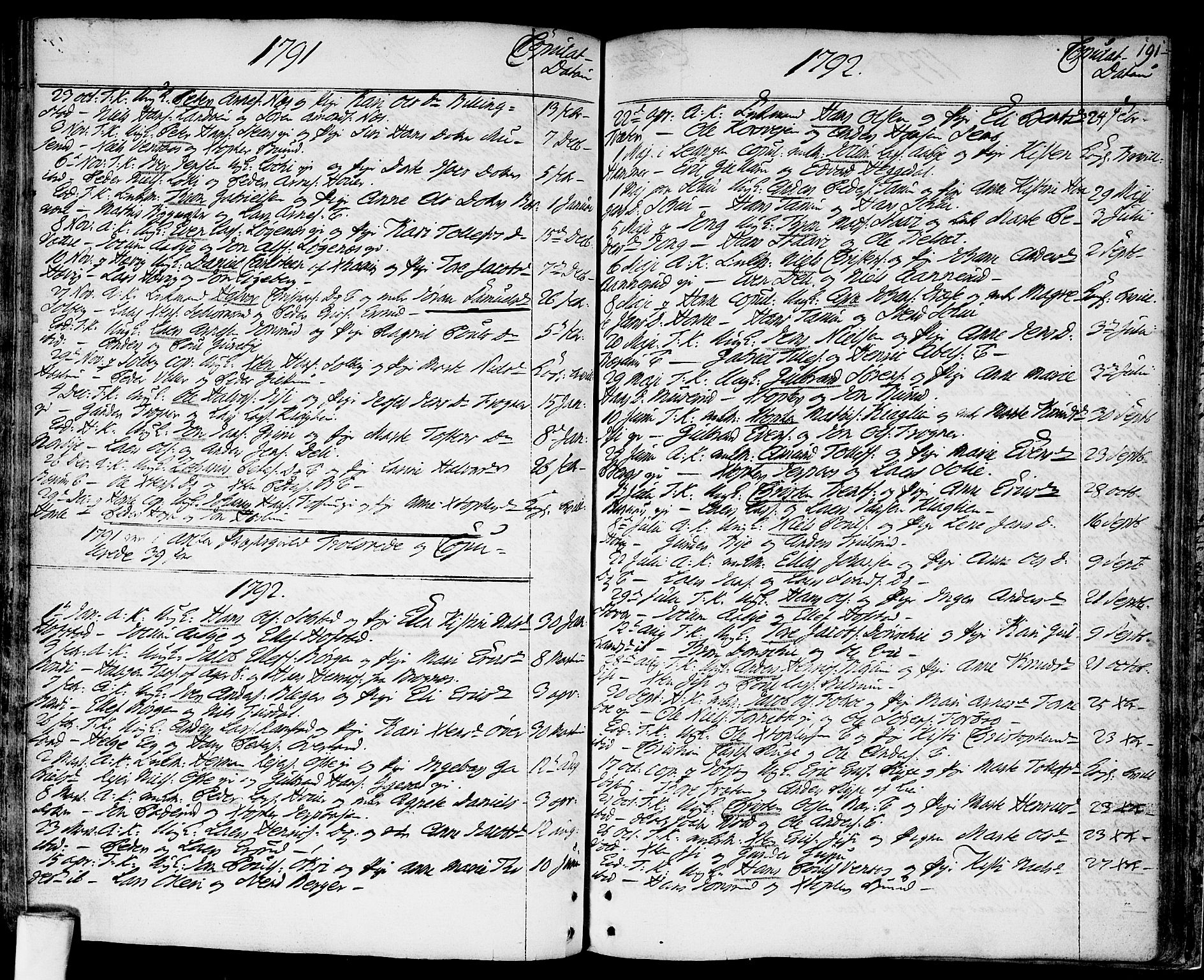 Asker prestekontor Kirkebøker, AV/SAO-A-10256a/F/Fa/L0003: Parish register (official) no. I 3, 1767-1807, p. 191