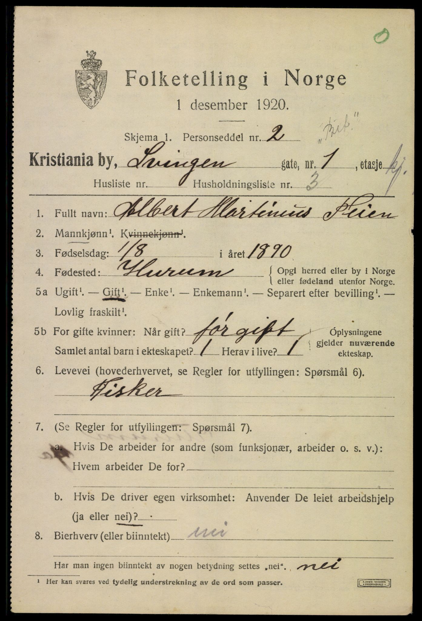 SAO, 1920 census for Kristiania, 1920, p. 560189