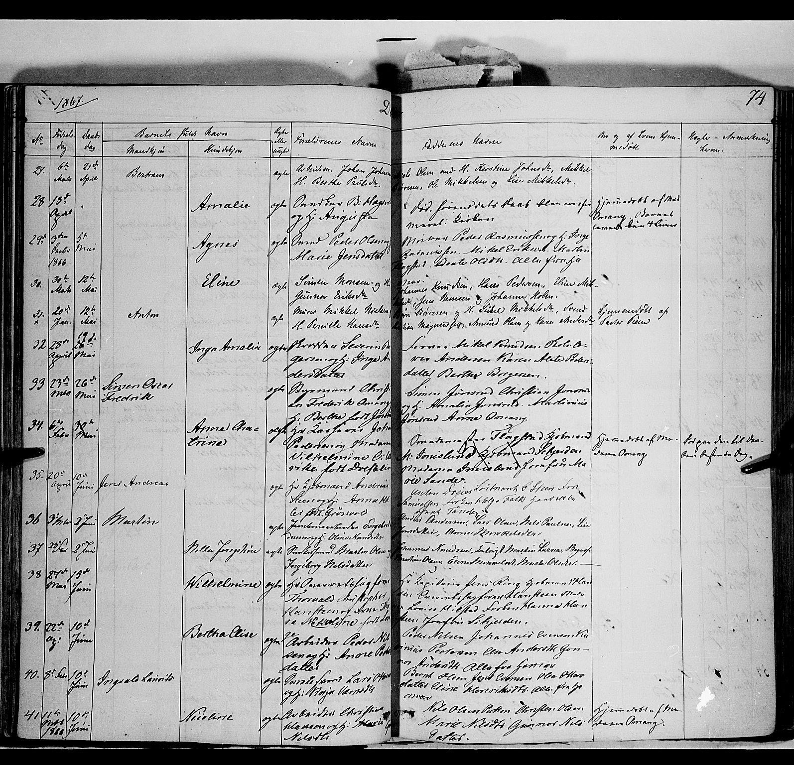 Vang prestekontor, Hedmark, AV/SAH-PREST-008/H/Ha/Haa/L0011: Parish register (official) no. 11, 1852-1877, p. 74