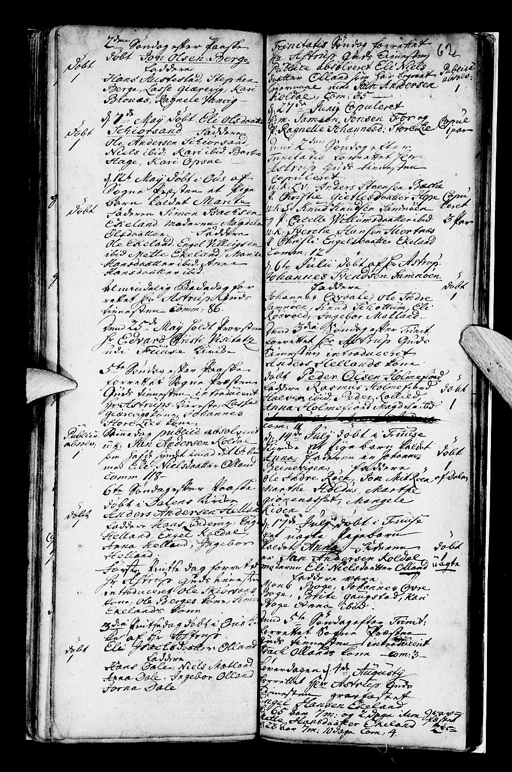 Os sokneprestembete, AV/SAB-A-99929: Parish register (official) no. A 7, 1723-1760, p. 62