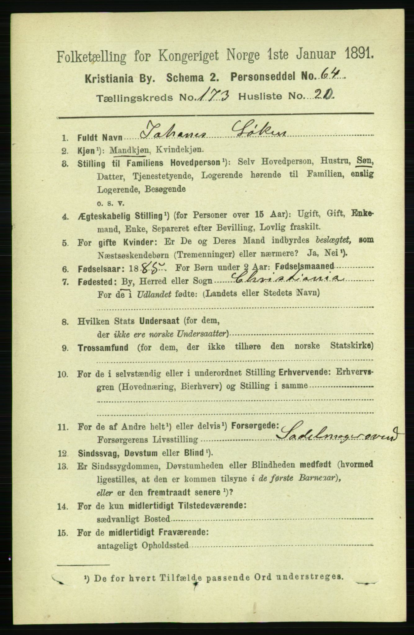 RA, 1891 census for 0301 Kristiania, 1891, p. 103817