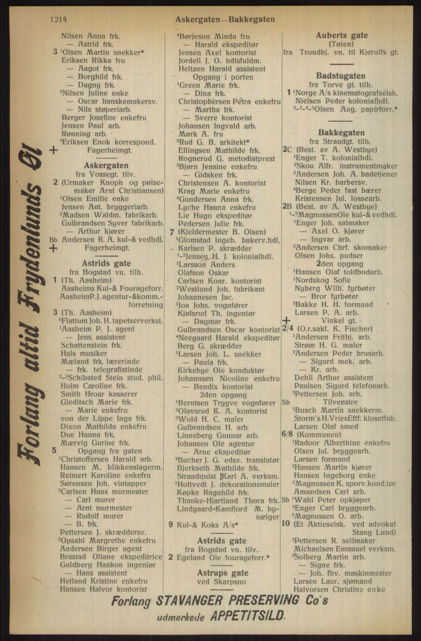 Kristiania/Oslo adressebok, PUBL/-, 1914, p. 1214