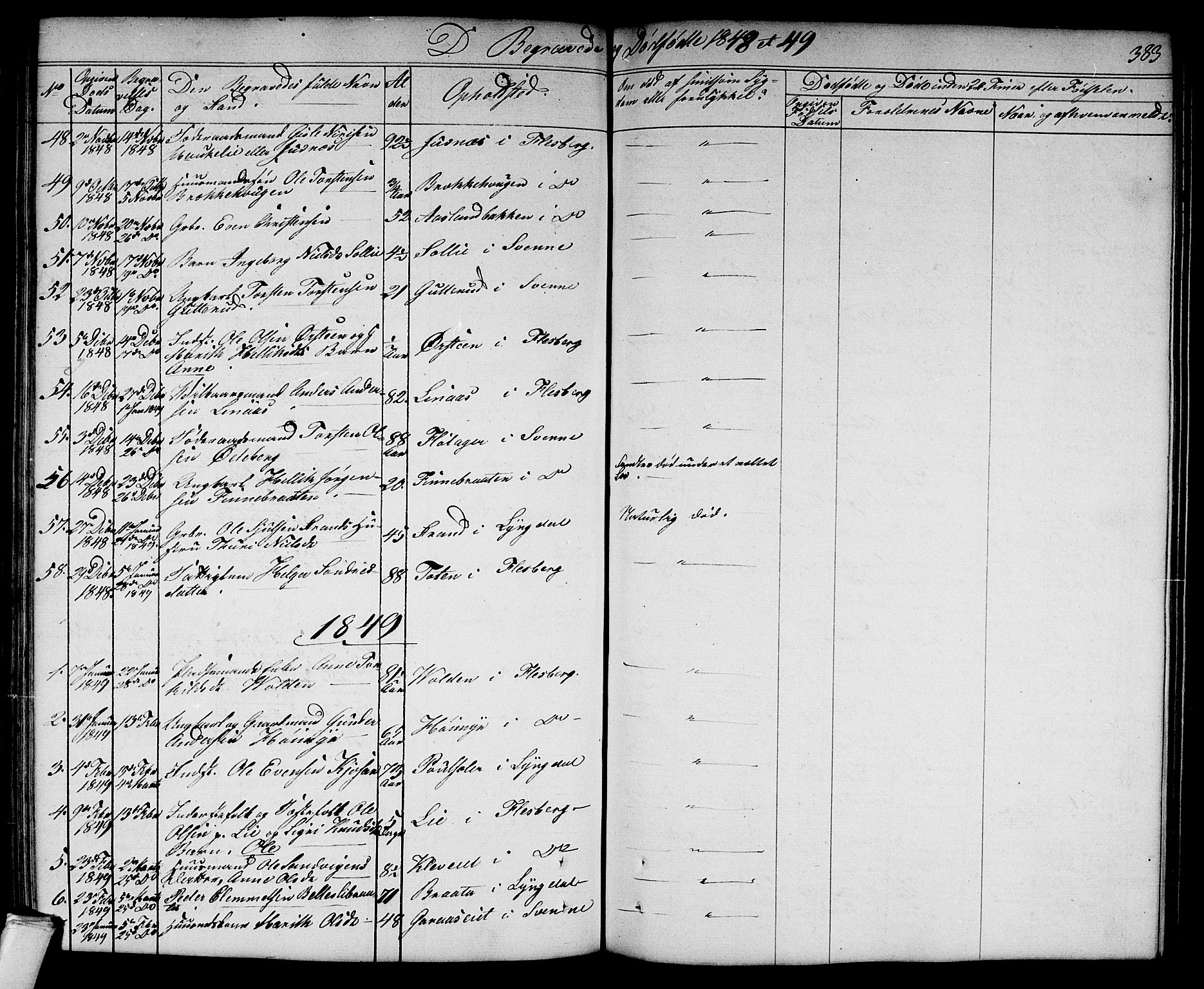 Flesberg kirkebøker, SAKO/A-18/G/Ga/L0002: Parish register (copy) no. I 2, 1834-1860, p. 383