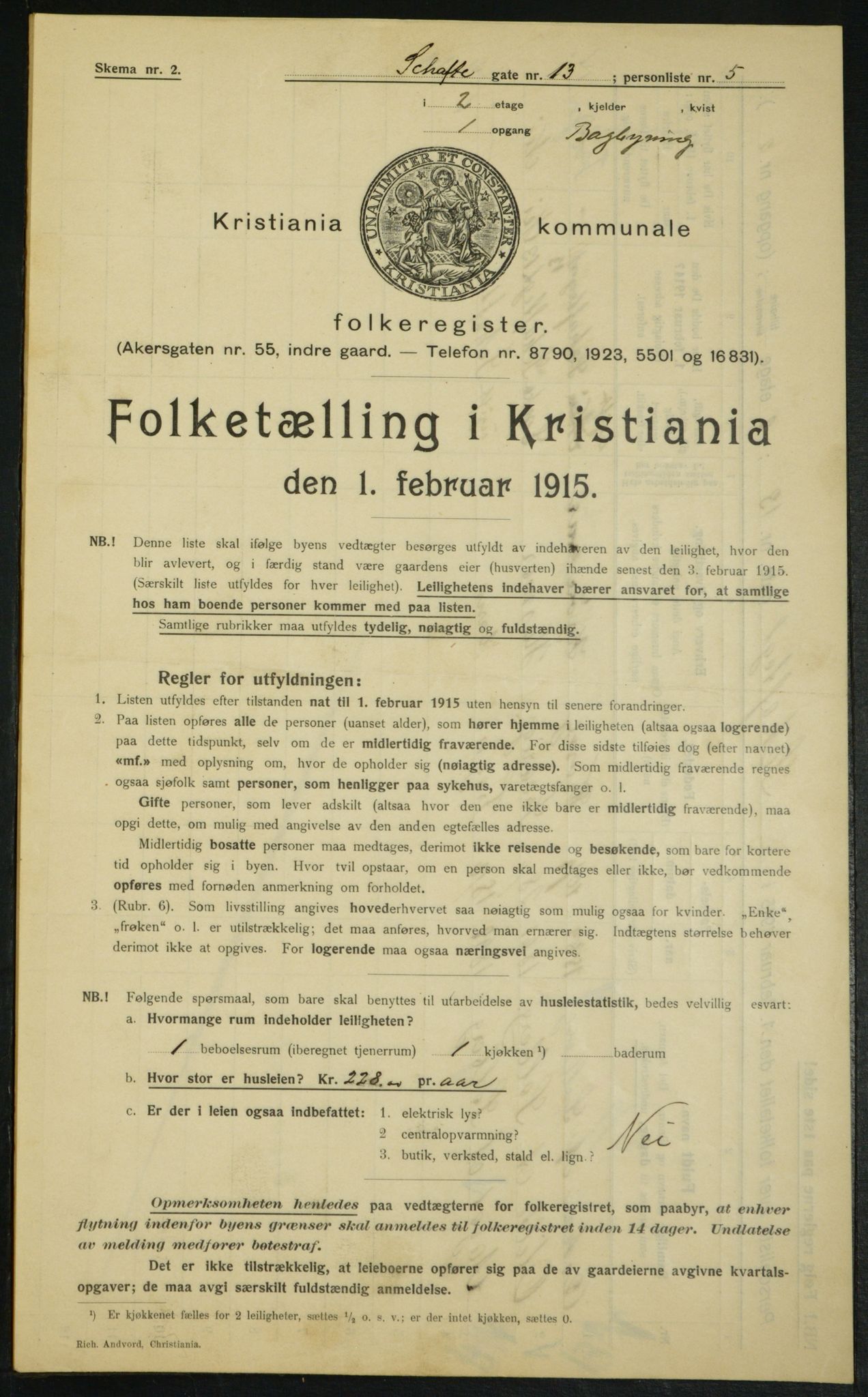 OBA, Municipal Census 1915 for Kristiania, 1915, p. 89049