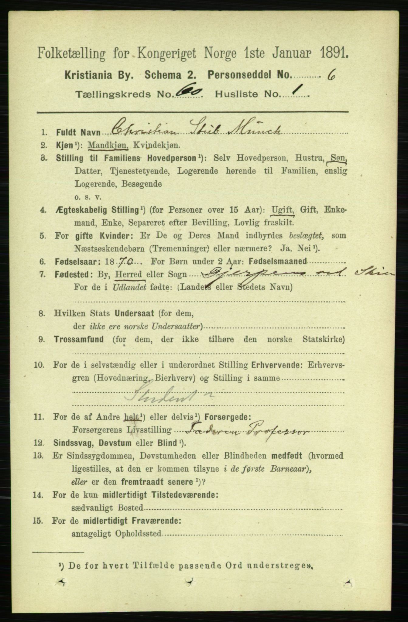 RA, 1891 census for 0301 Kristiania, 1891, p. 31915