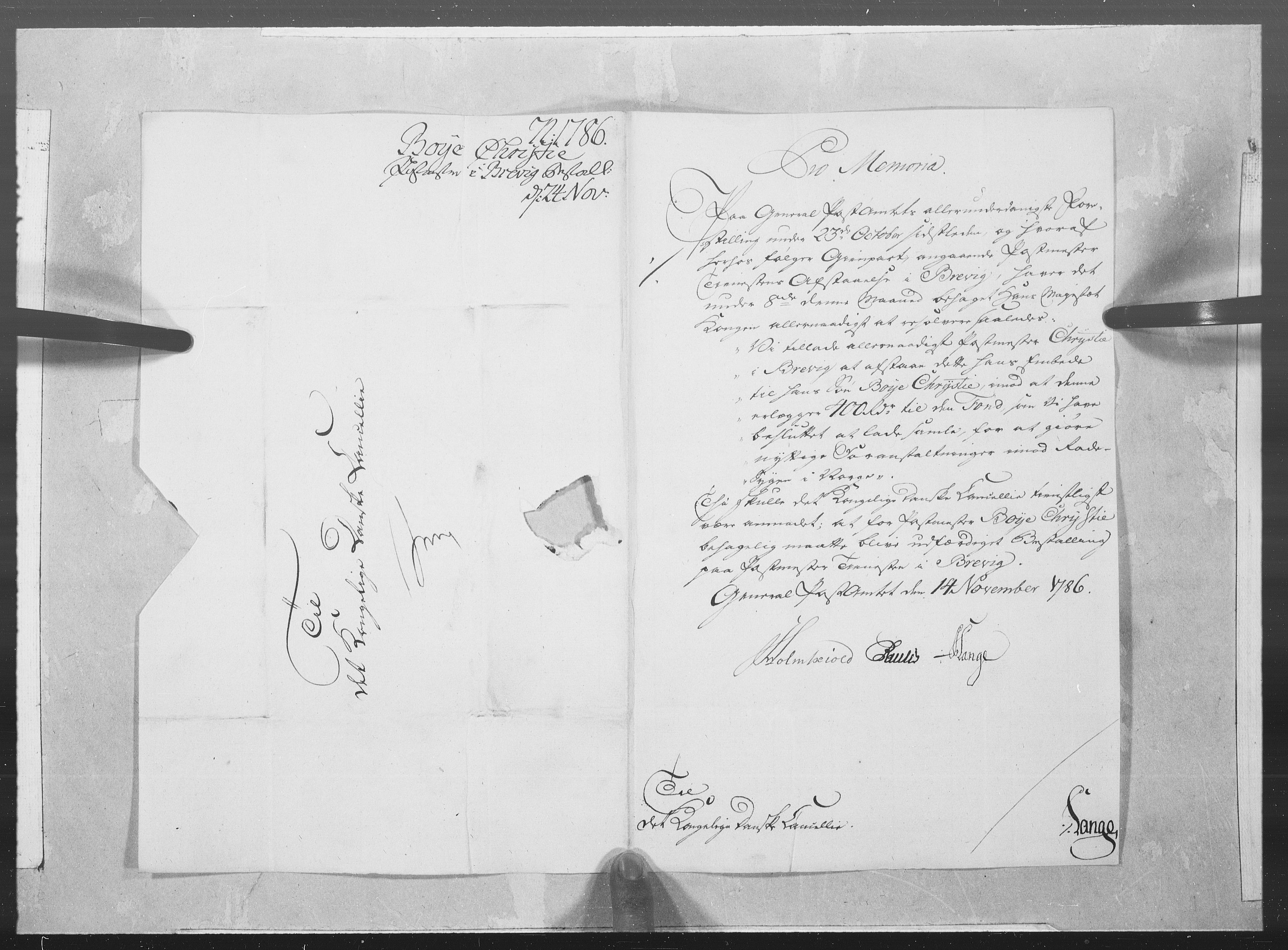 Danske Kanselli 1572-1799, AV/RA-EA-3023/F/Fc/Fcc/Fcca/L0263: Norske innlegg 1572-1799, 1786, p. 184