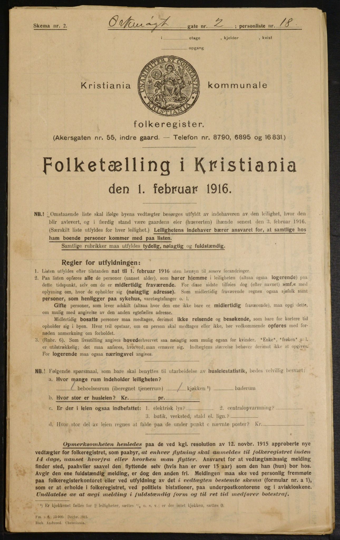 OBA, Municipal Census 1916 for Kristiania, 1916, p. 77816