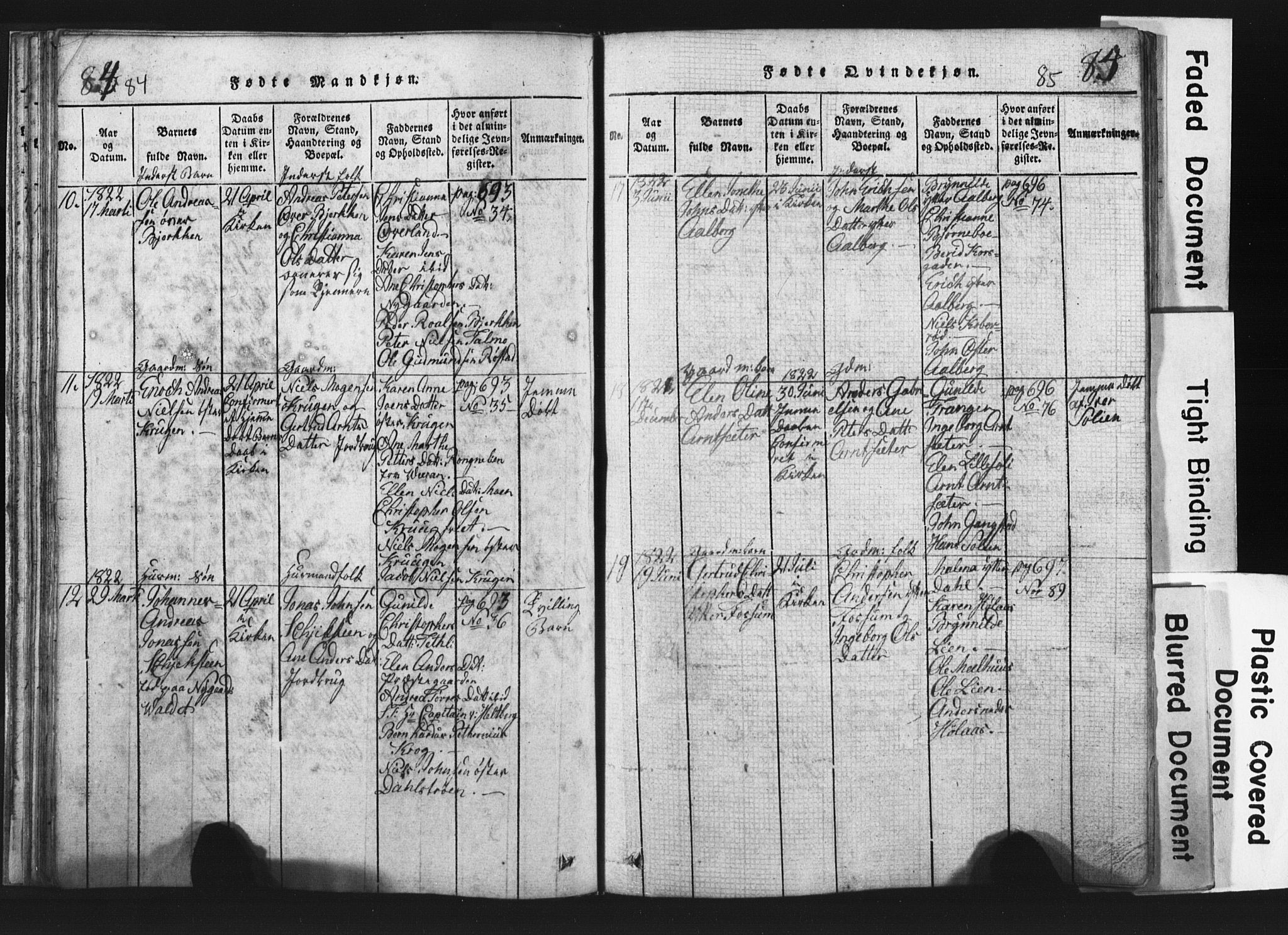 Ministerialprotokoller, klokkerbøker og fødselsregistre - Nord-Trøndelag, SAT/A-1458/701/L0017: Parish register (copy) no. 701C01, 1817-1825, p. 84-85