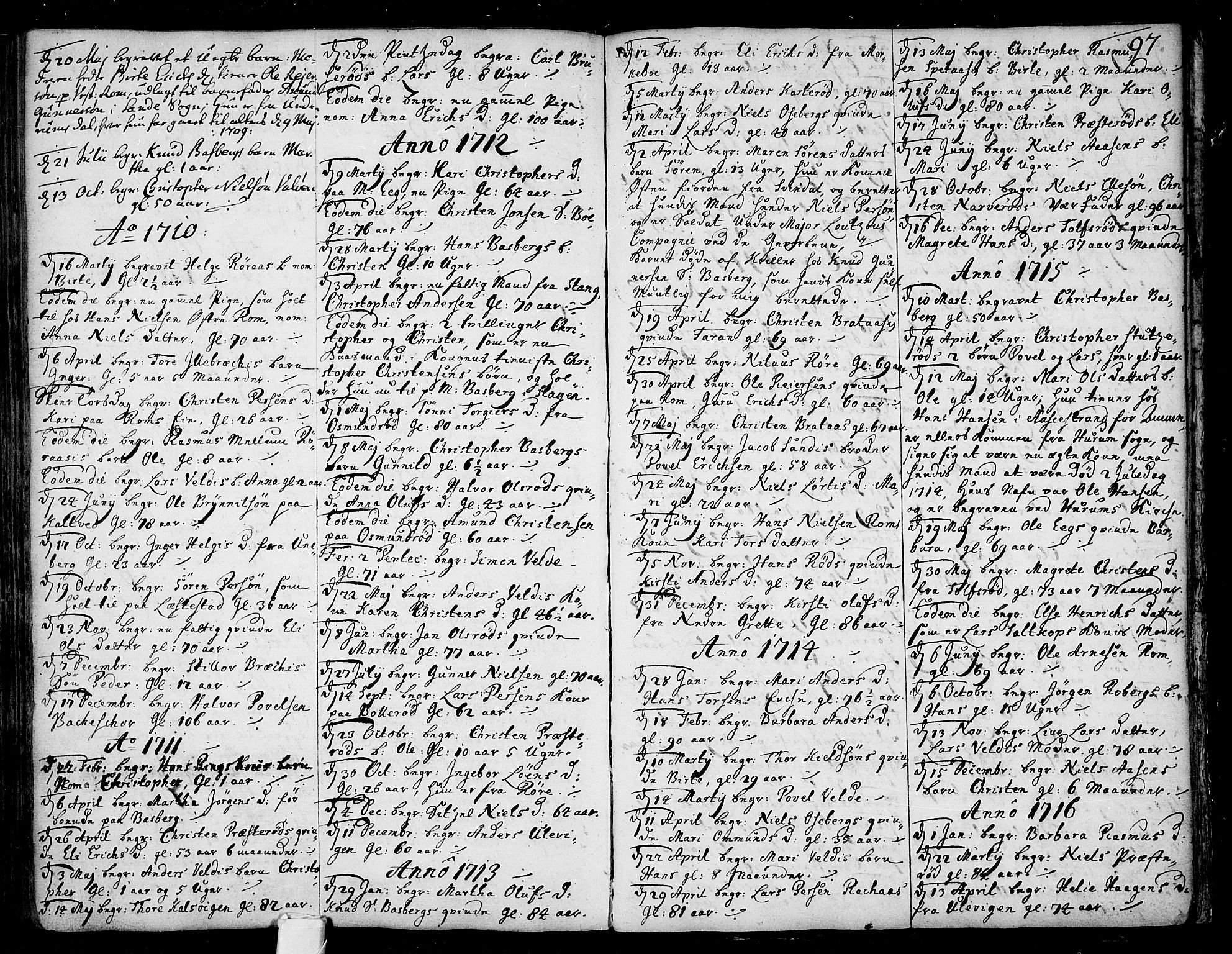 Sem kirkebøker, SAKO/A-5/F/Fb/L0001: Parish register (official) no. II 1, 1702-1764, p. 97