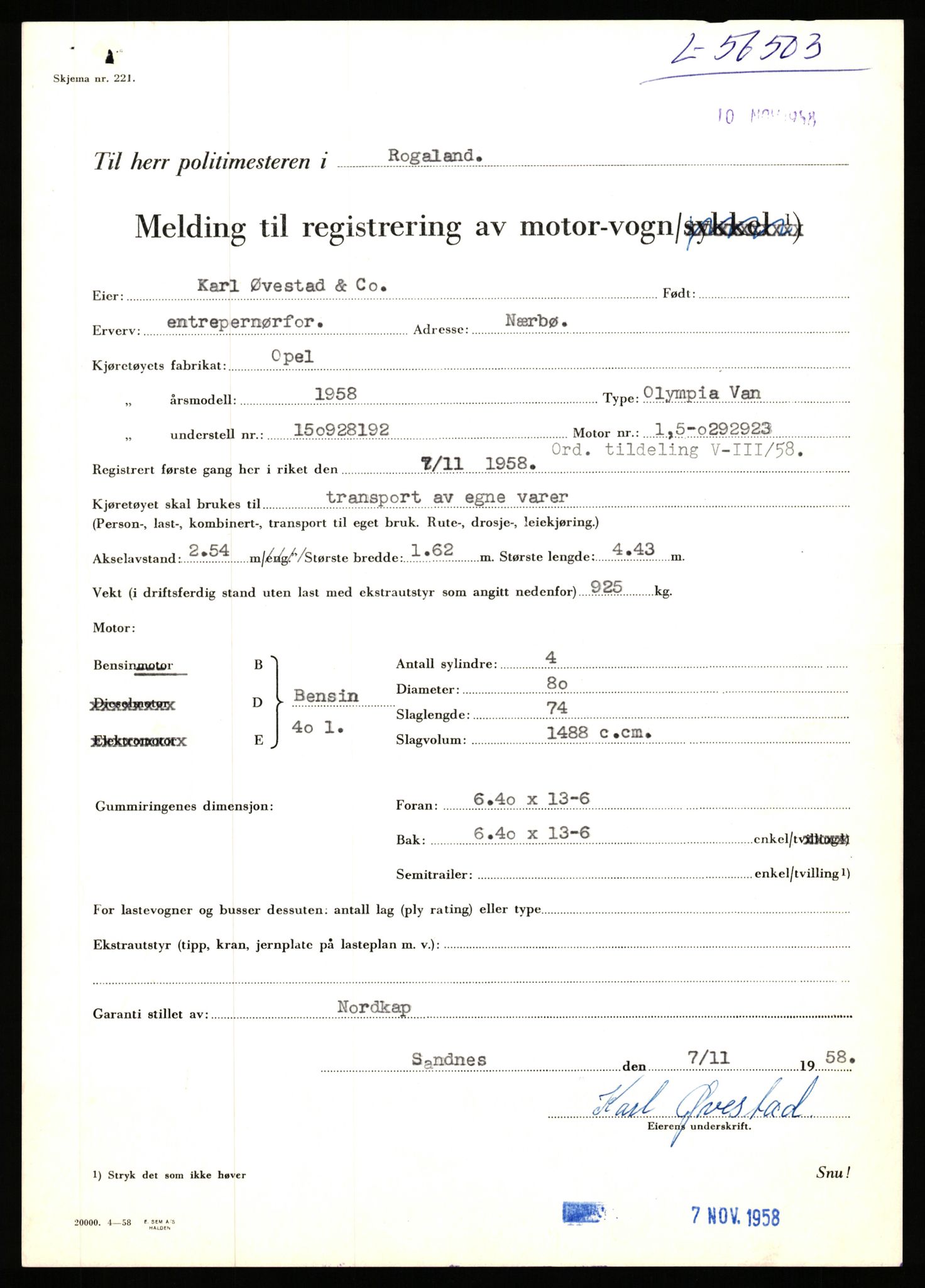 Stavanger trafikkstasjon, AV/SAST-A-101942/0/F/L0056: L-56500 - L-57199, 1930-1971, p. 9