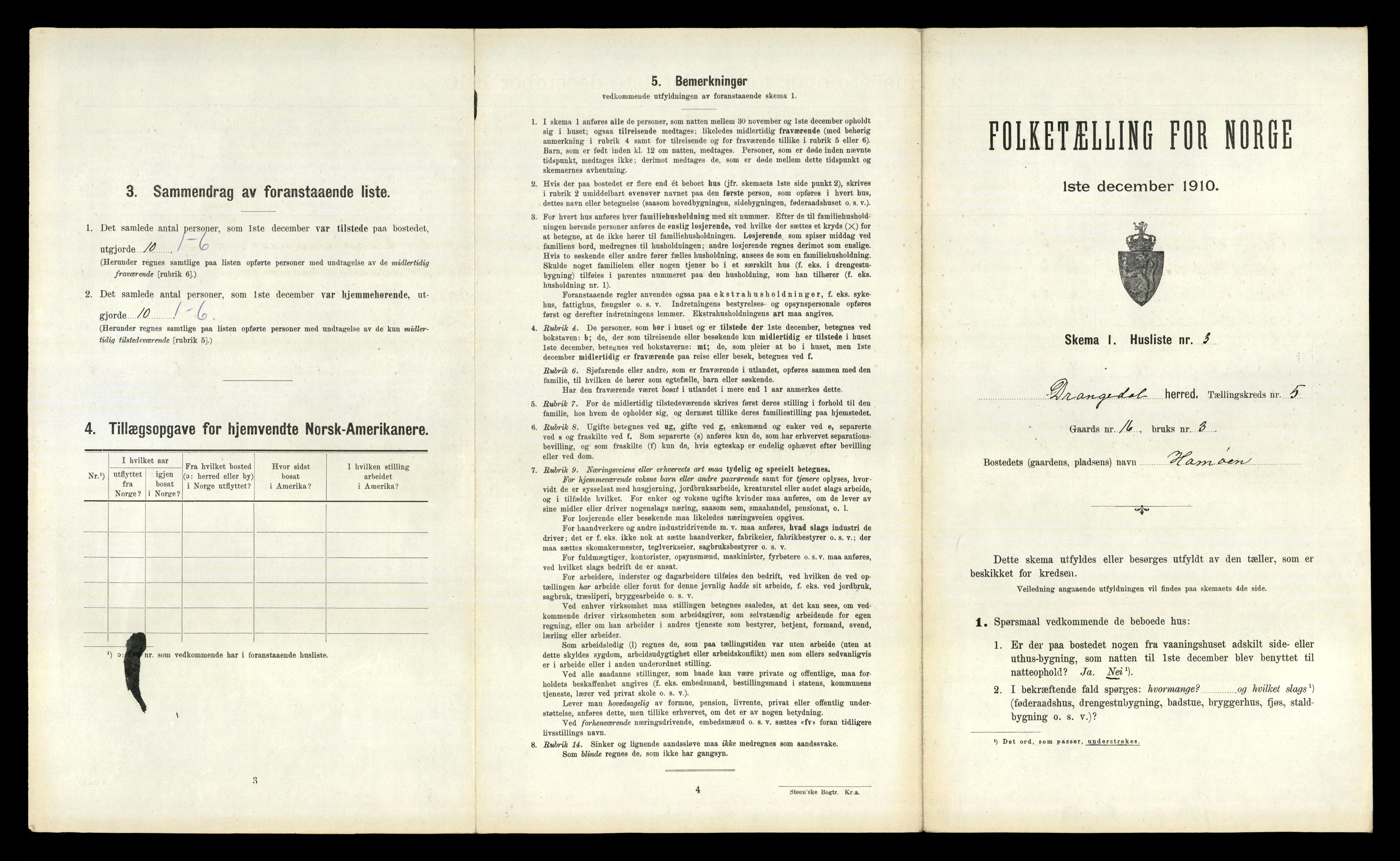 RA, 1910 census for Drangedal, 1910, p. 431