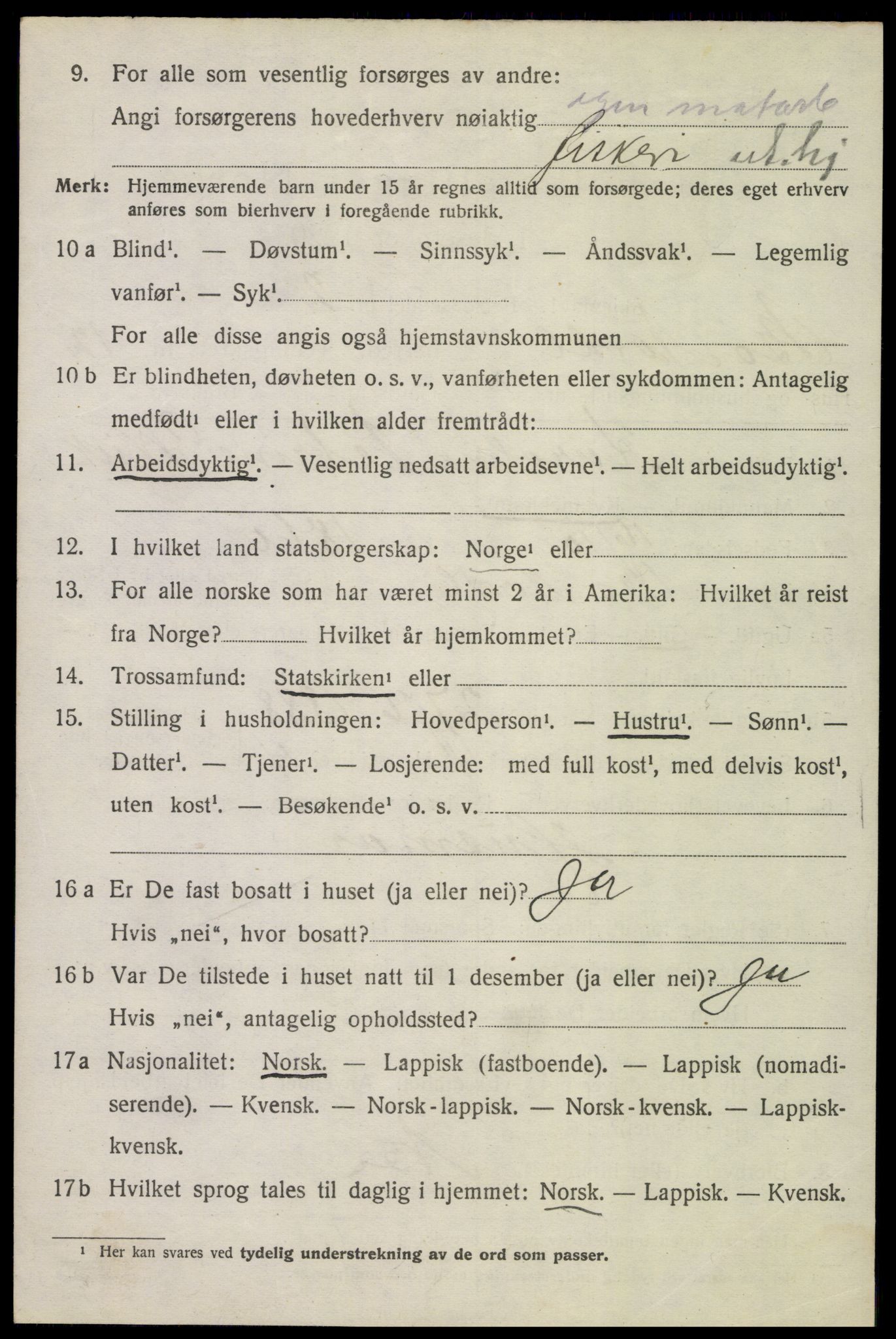 SAT, 1920 census for Bø, 1920, p. 10393