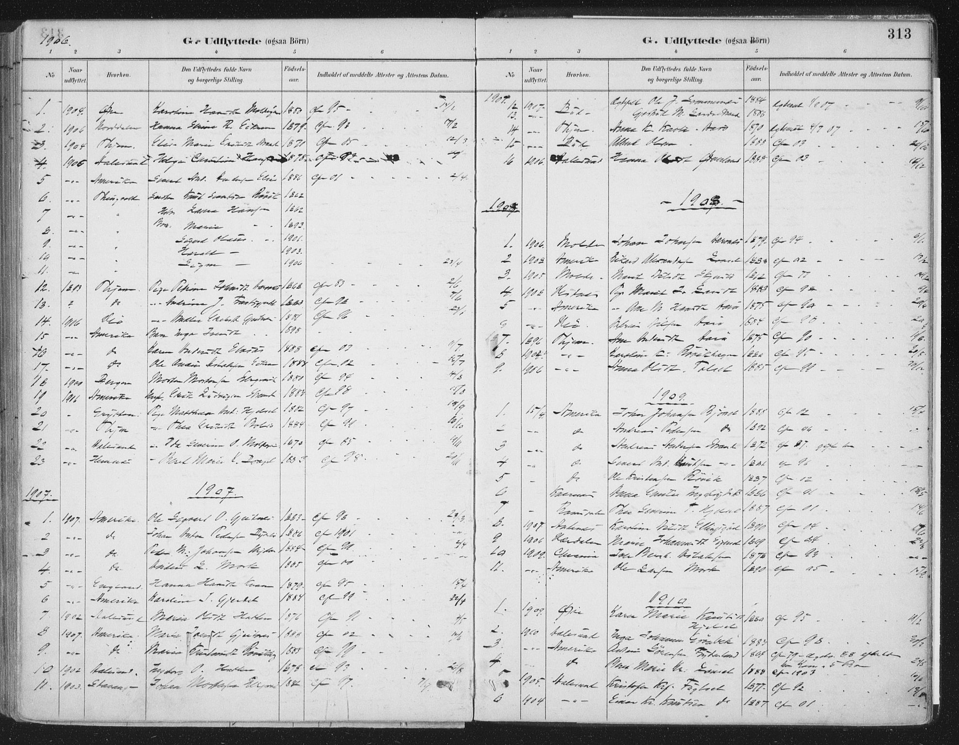 Ministerialprotokoller, klokkerbøker og fødselsregistre - Møre og Romsdal, SAT/A-1454/555/L0658: Parish register (official) no. 555A09, 1887-1917, p. 313