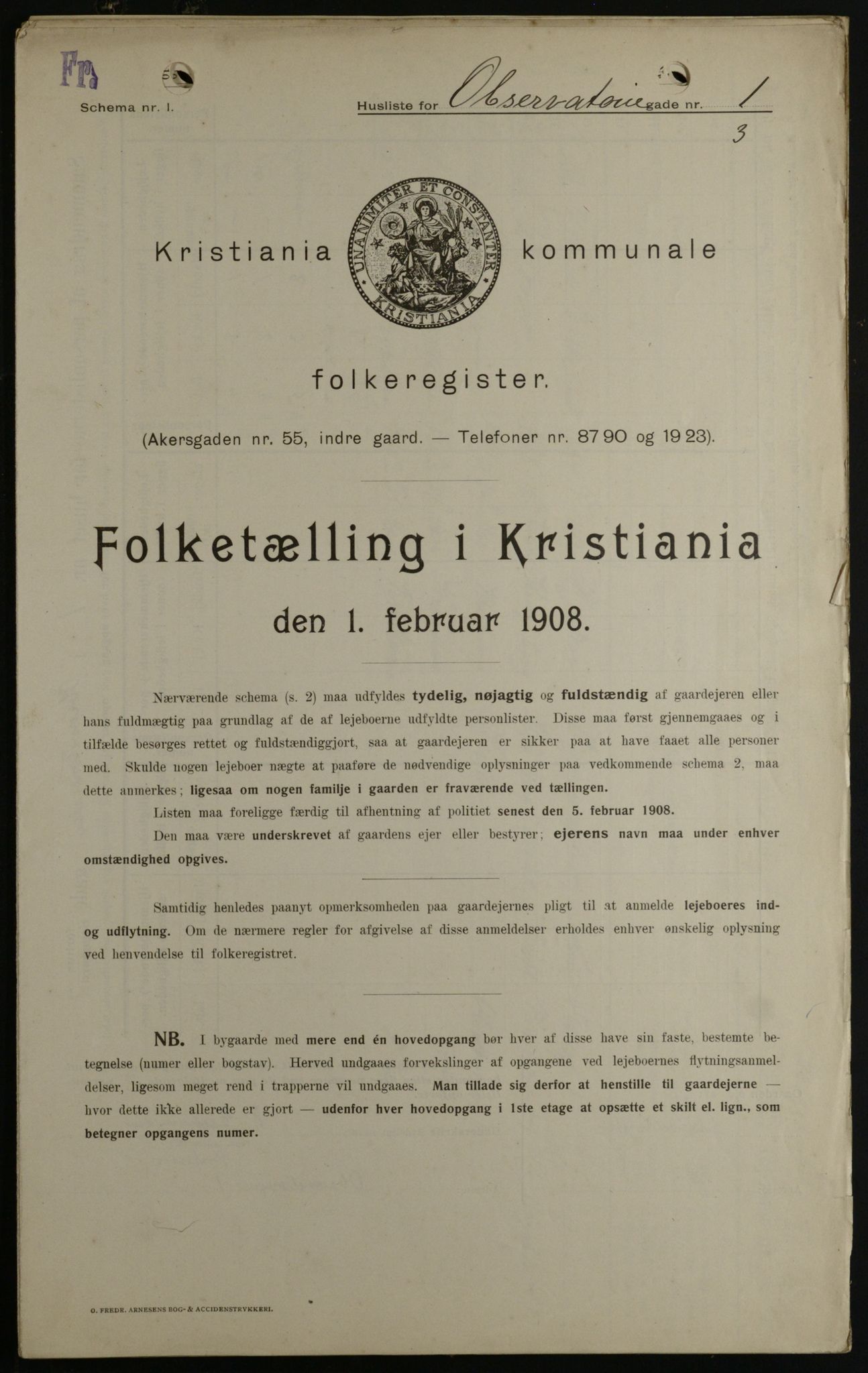 OBA, Municipal Census 1908 for Kristiania, 1908, p. 66639