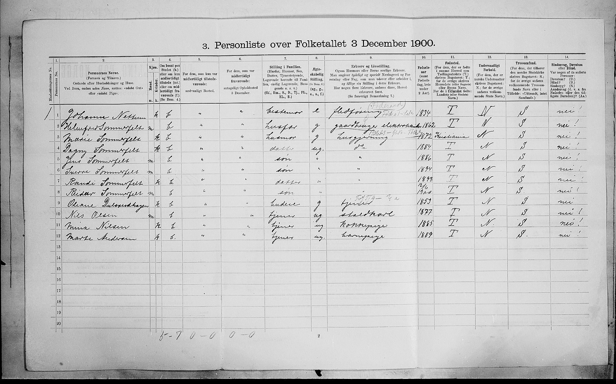 SAH, 1900 census for Østre Toten, 1900, p. 2018